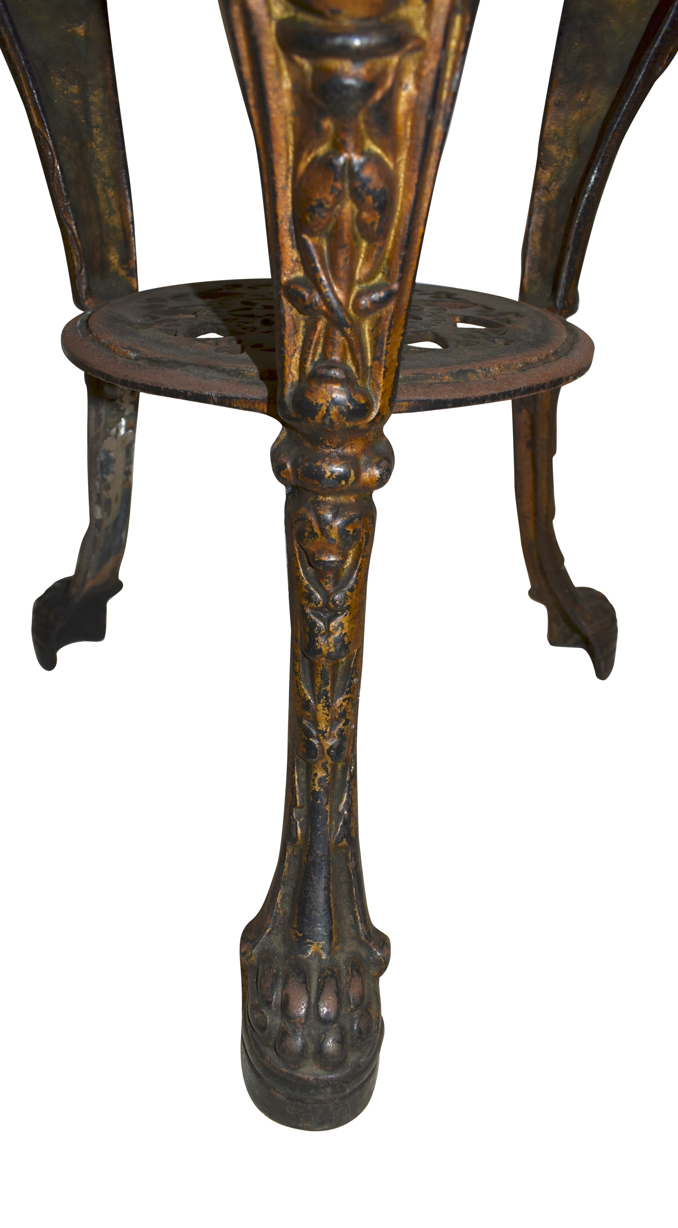 English Side Table with Iron Base