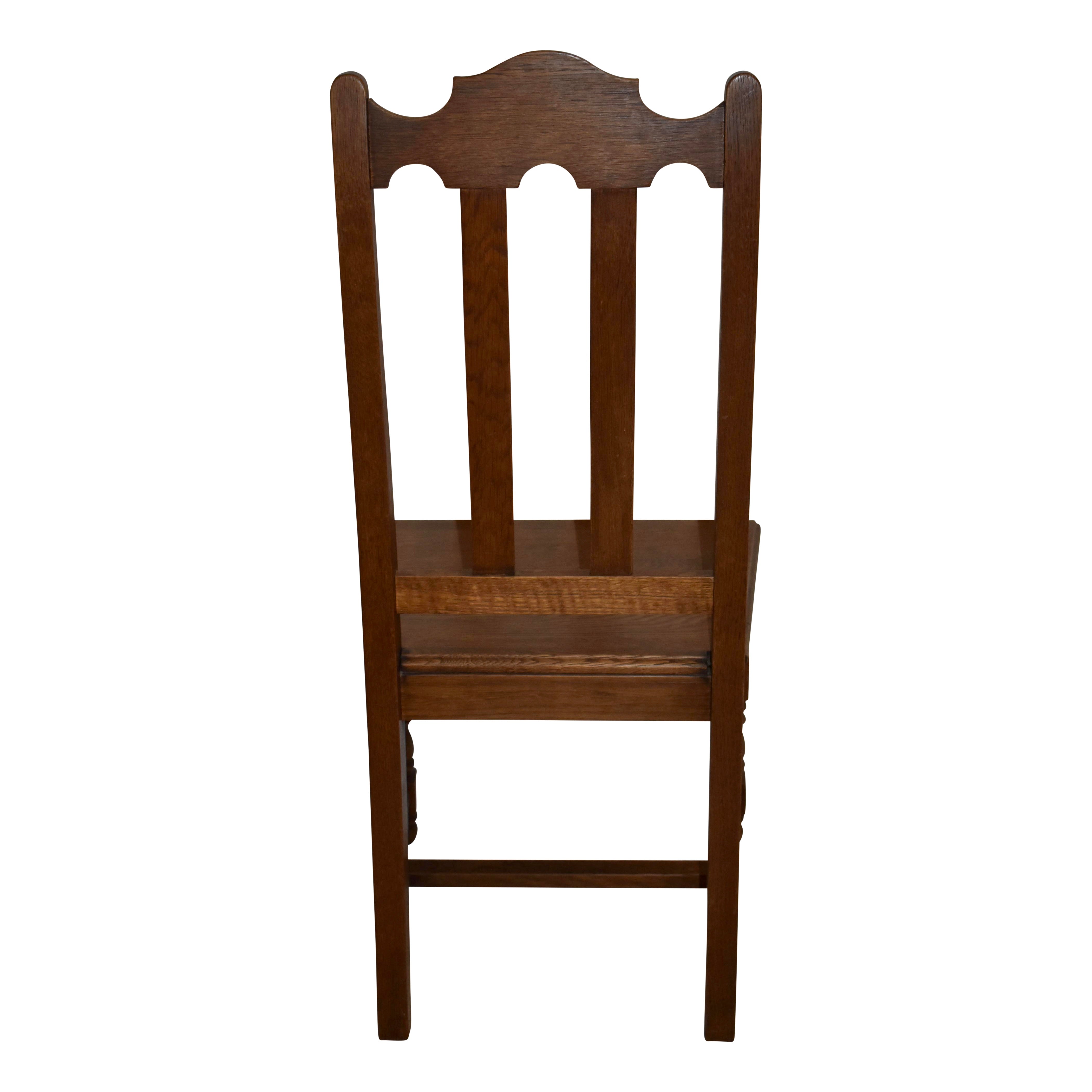 Oak Dining Chairs, Set of Six