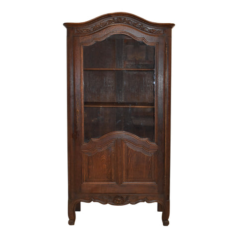 One Door Oak Vitrine