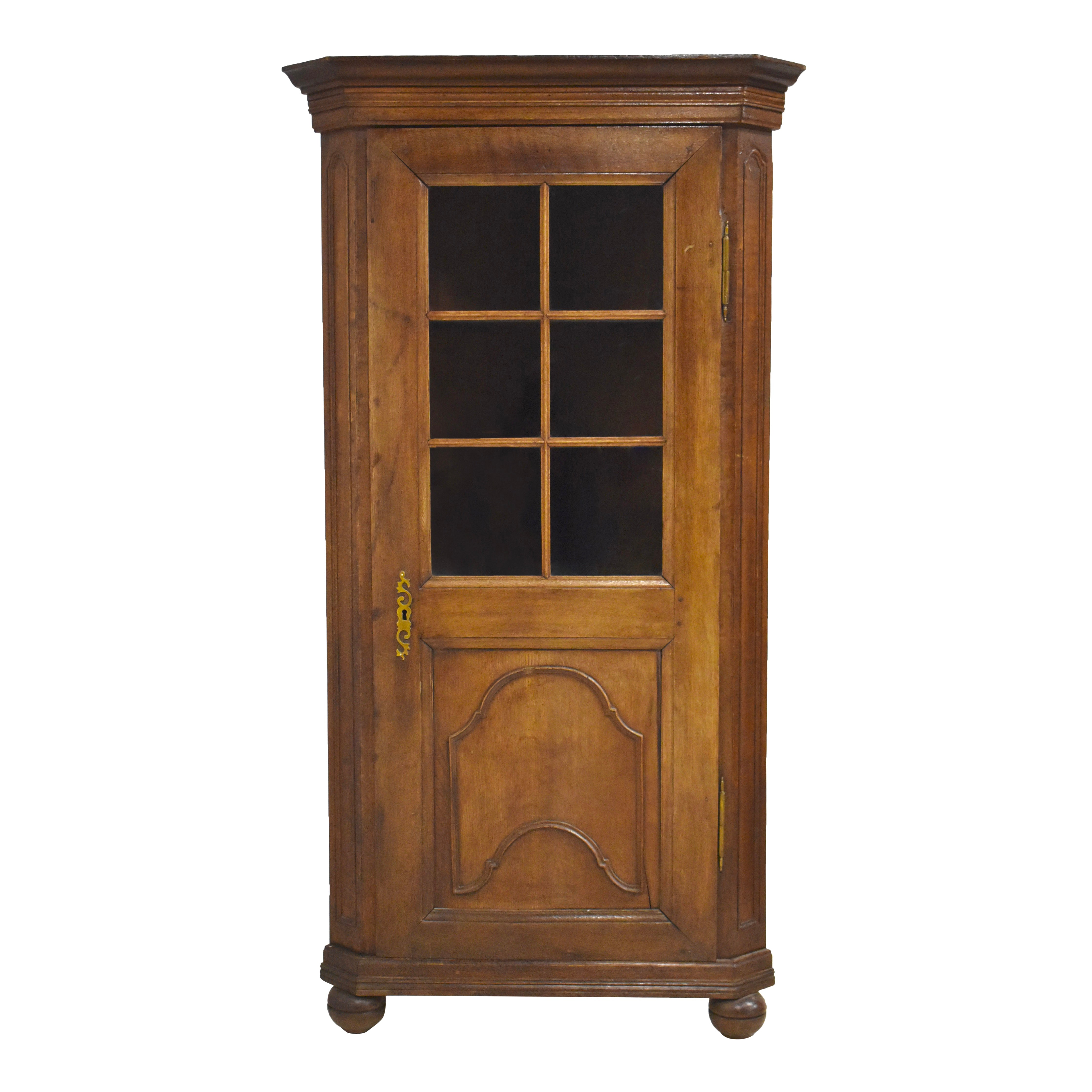 Oak Corner Cabinet with One Door