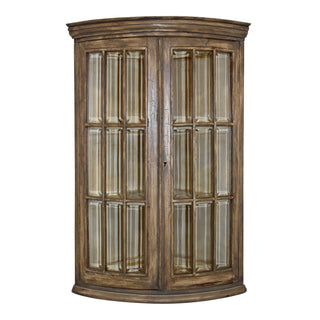 Painted Two Door Bow-Front Corner Vitrine