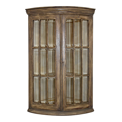 Painted Two Door Bow-Front Corner Vitrine