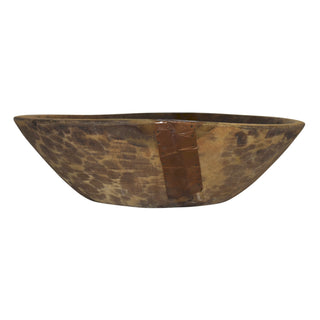 Wooden Bowl with Copper Patches