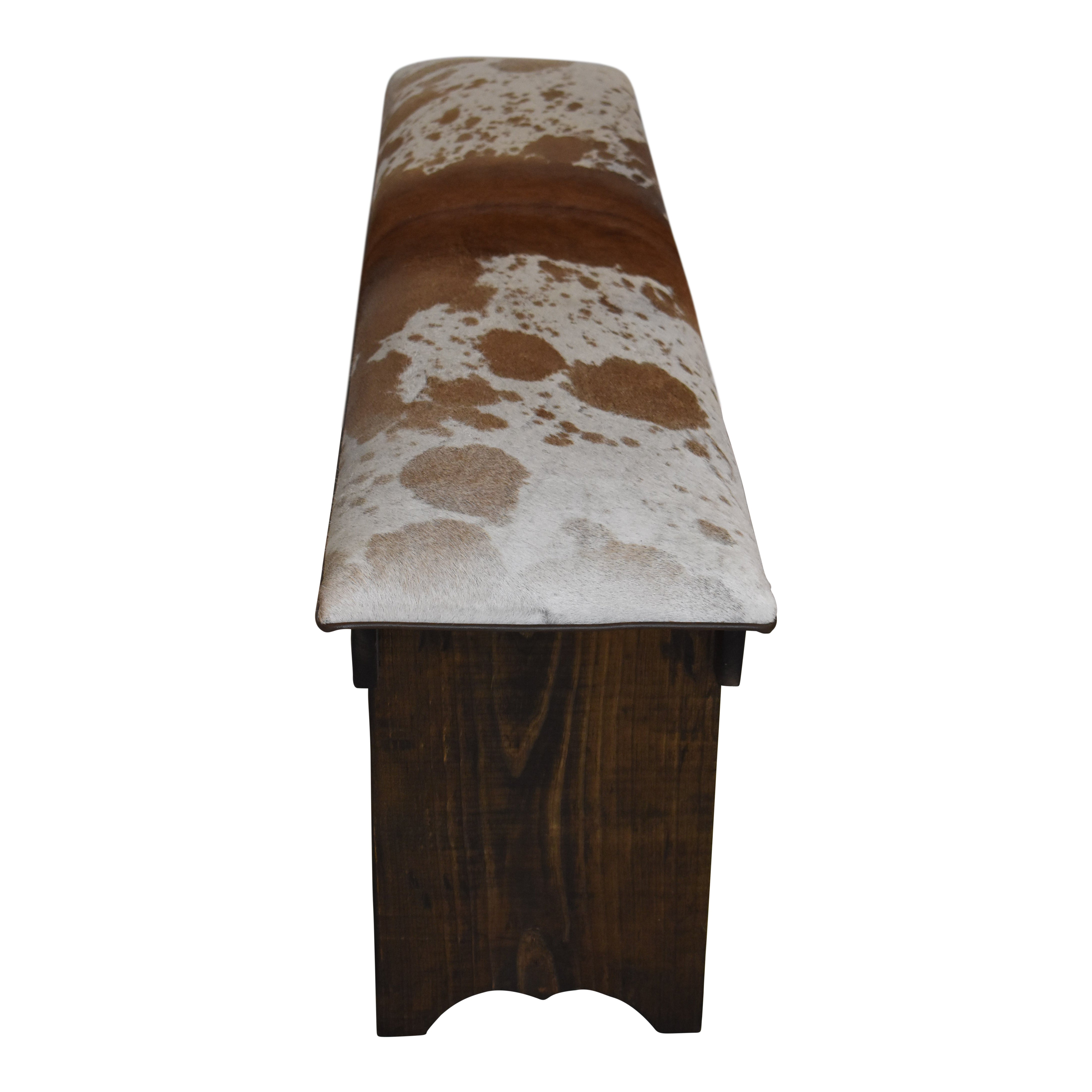 Cowhide Bench with Shelf