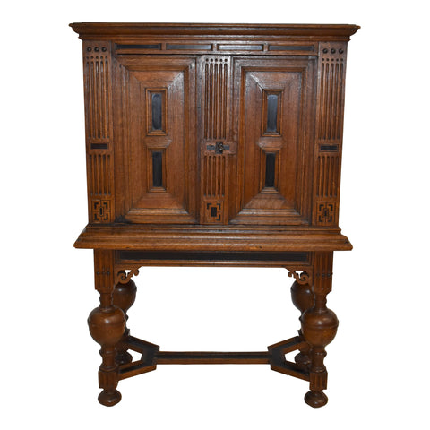Dutch Oak Cabinet on High Stand