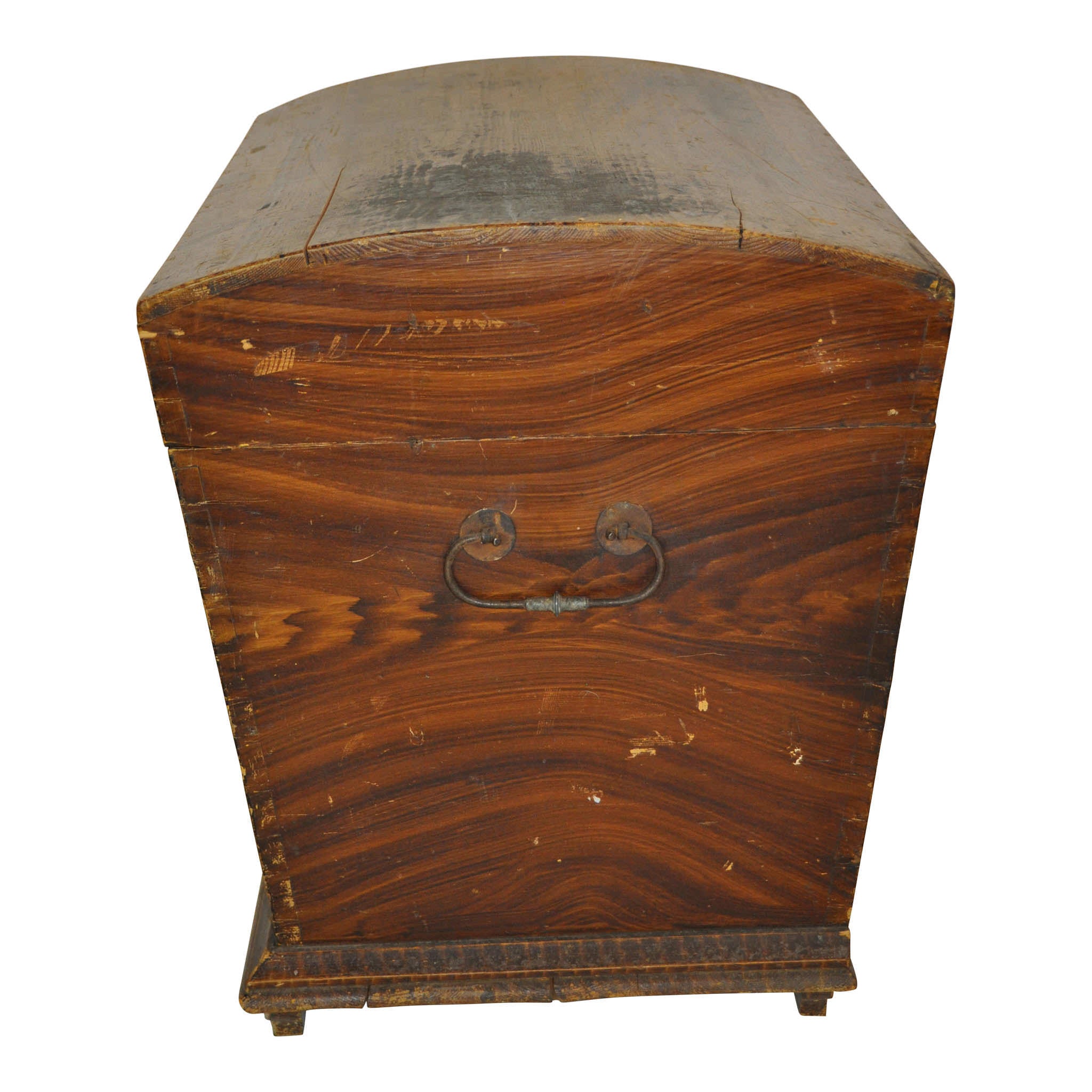 Grain Painted Trunk with Curved Top