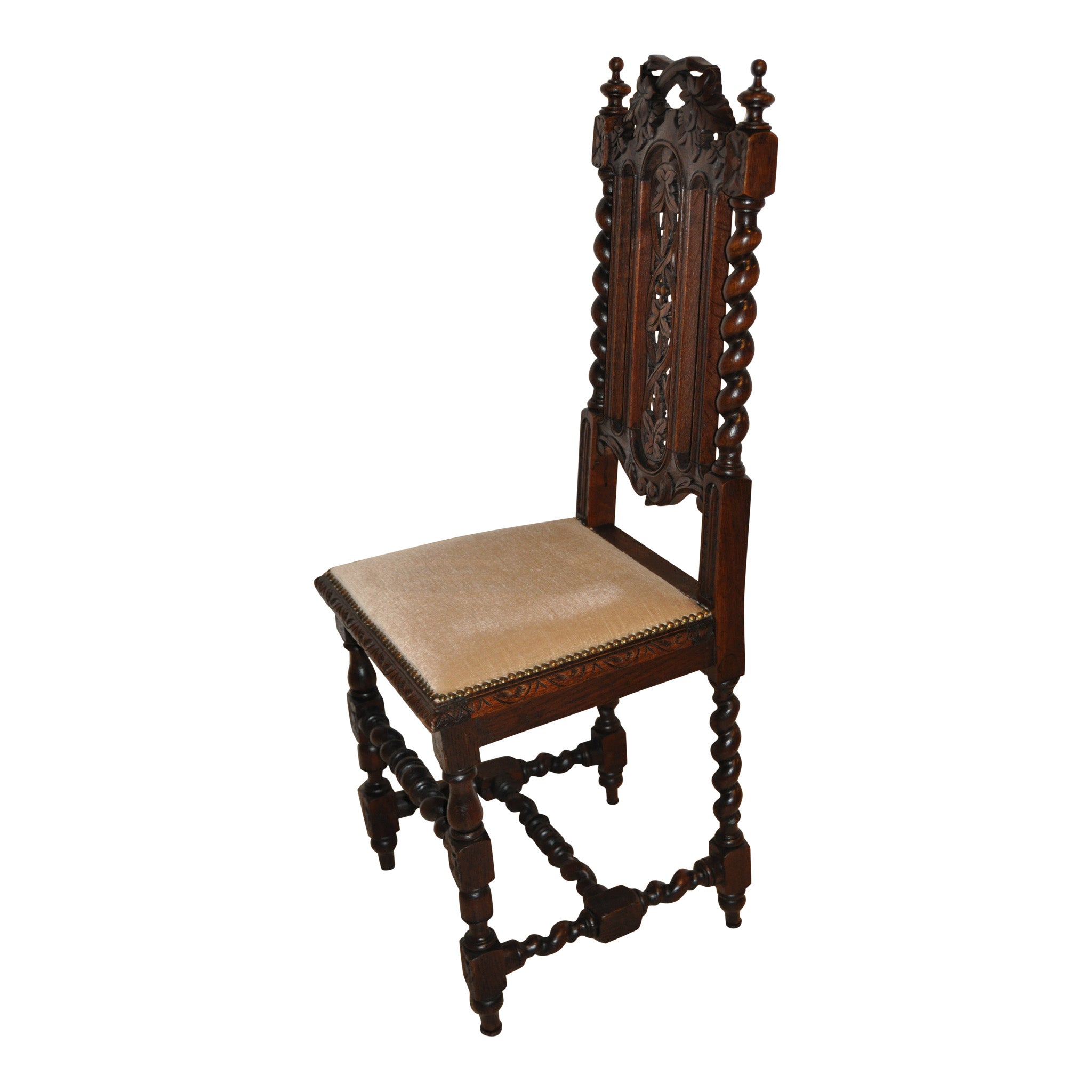 Carved Oak Chairs, Set of 2