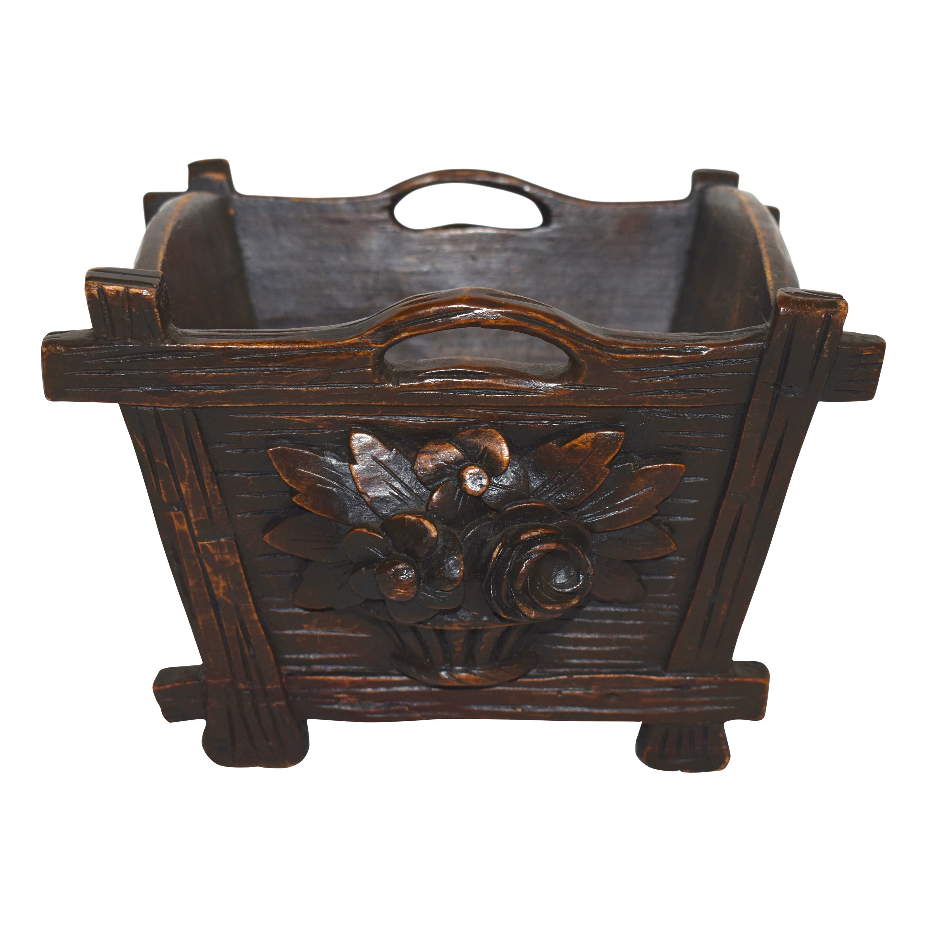 Carved Wooden Bucket
