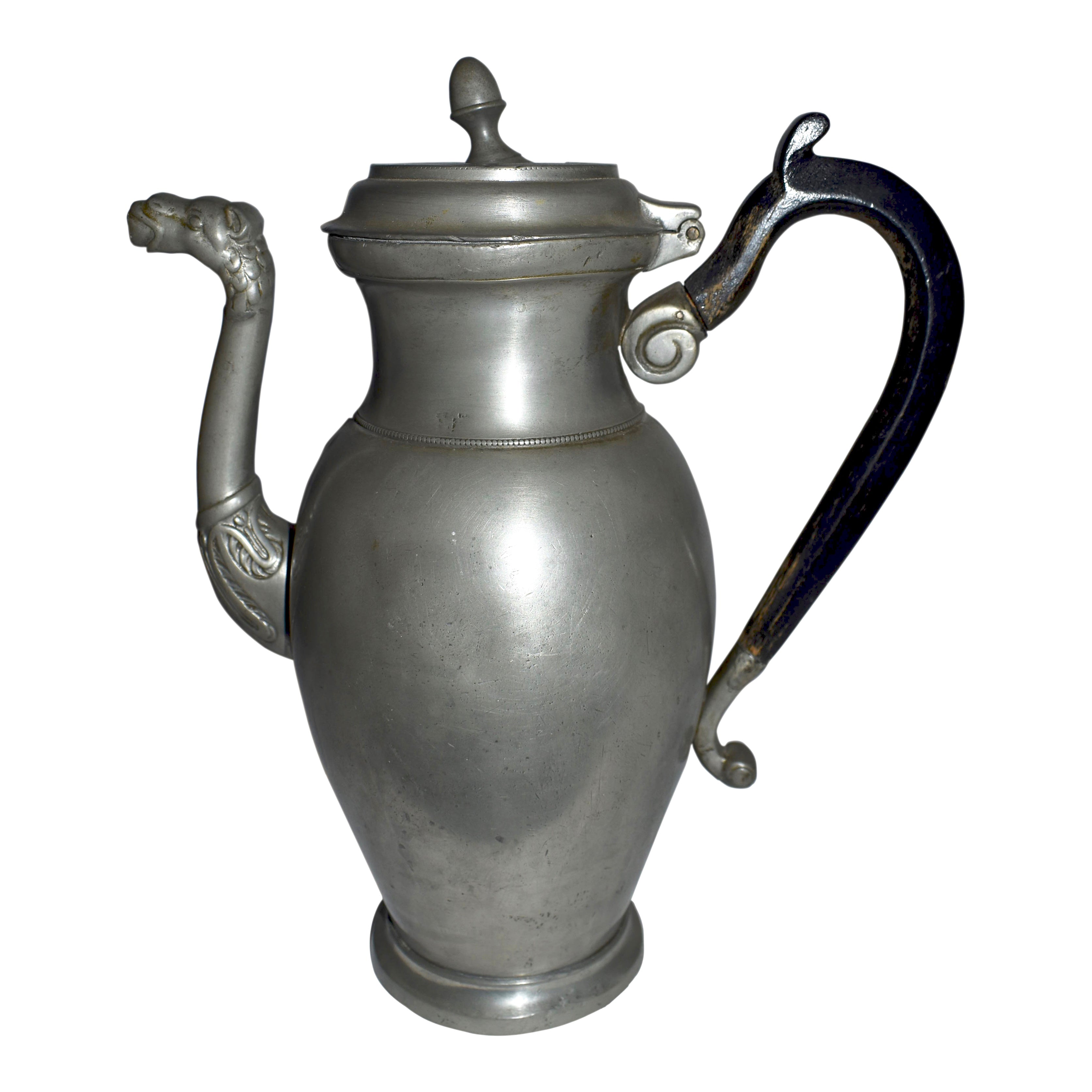 Pewter Teapot with Wooden Handle