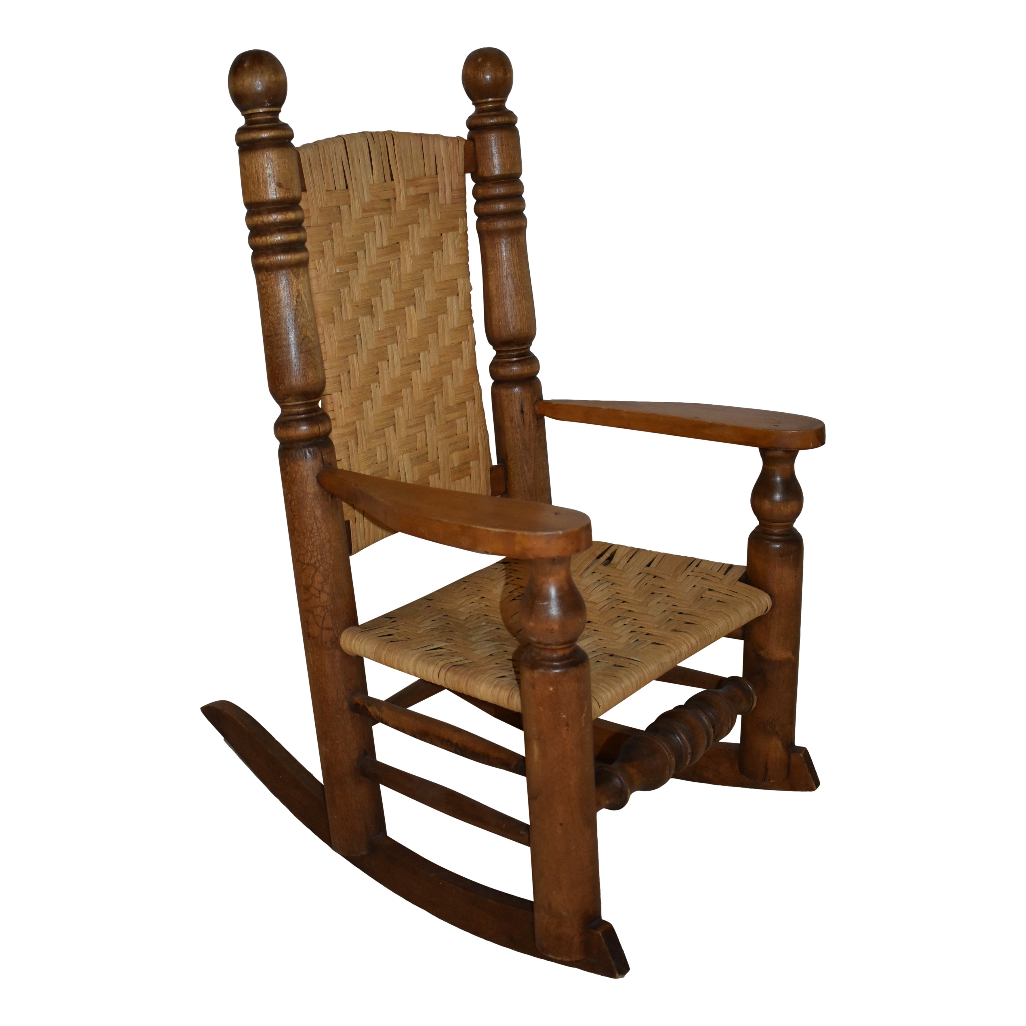 Child's Rocking Chair with Rush Seat and Back - Ski Country Antiques & Home