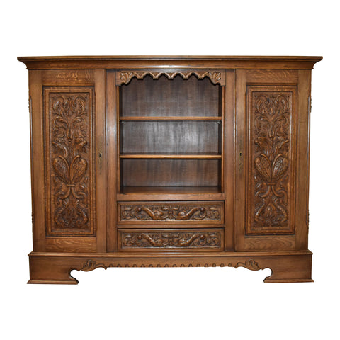 Carved Oak Bookcase