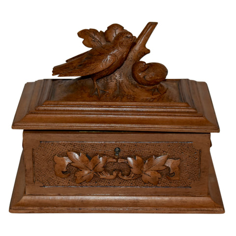 Jewelry Box with Carved Birds