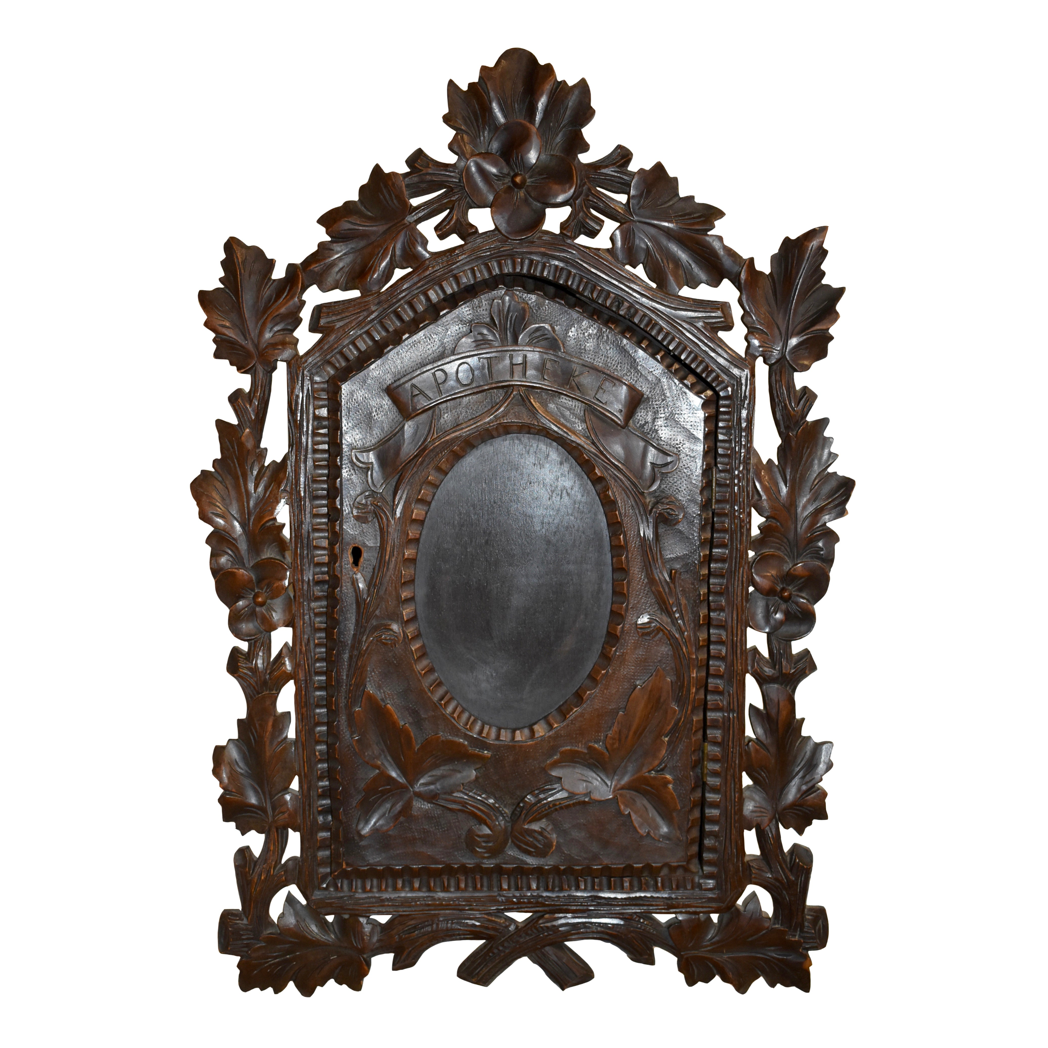 Black Forest Hanging Apothecary Wall Cabinet