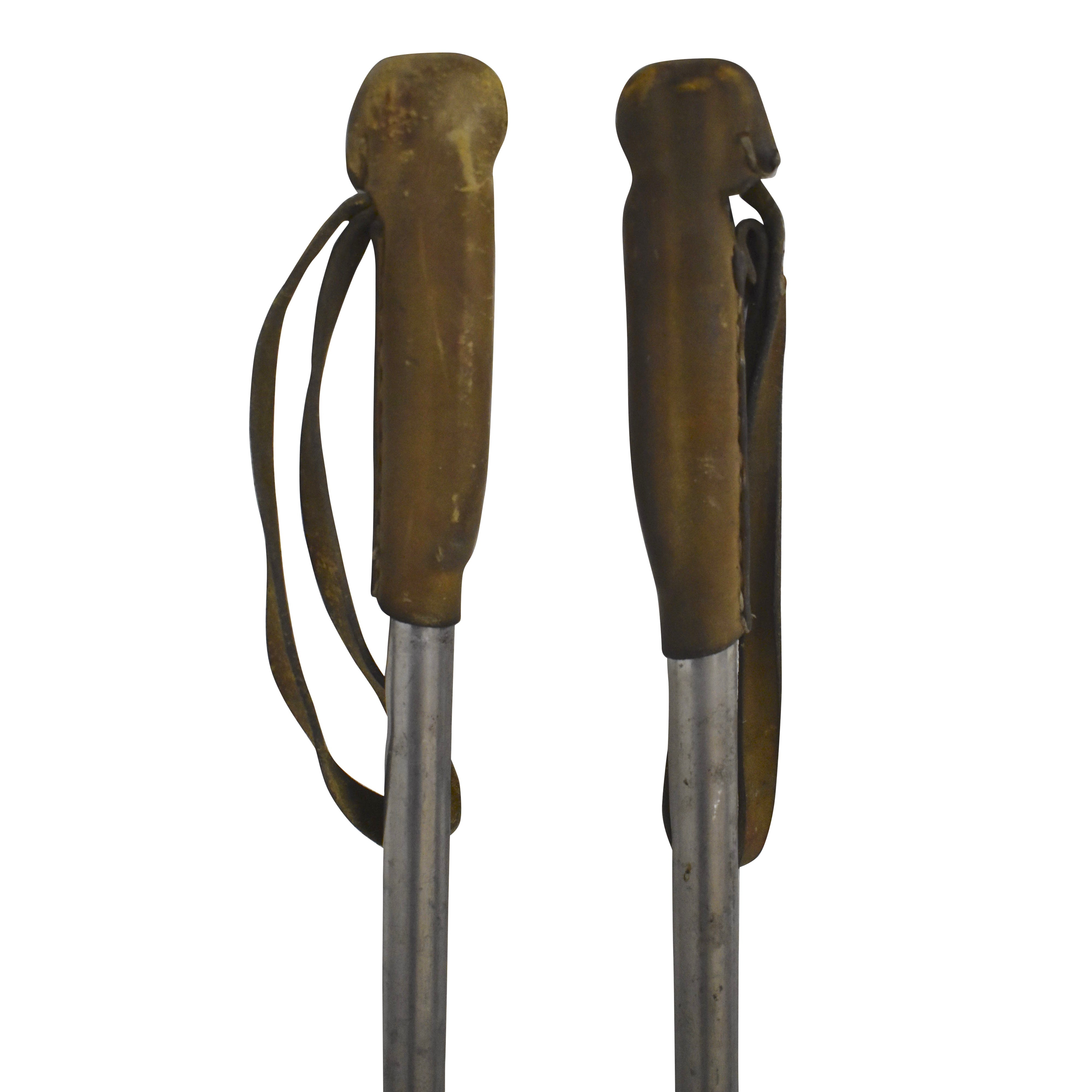 Aluminum Ski Poles with Leather Grips