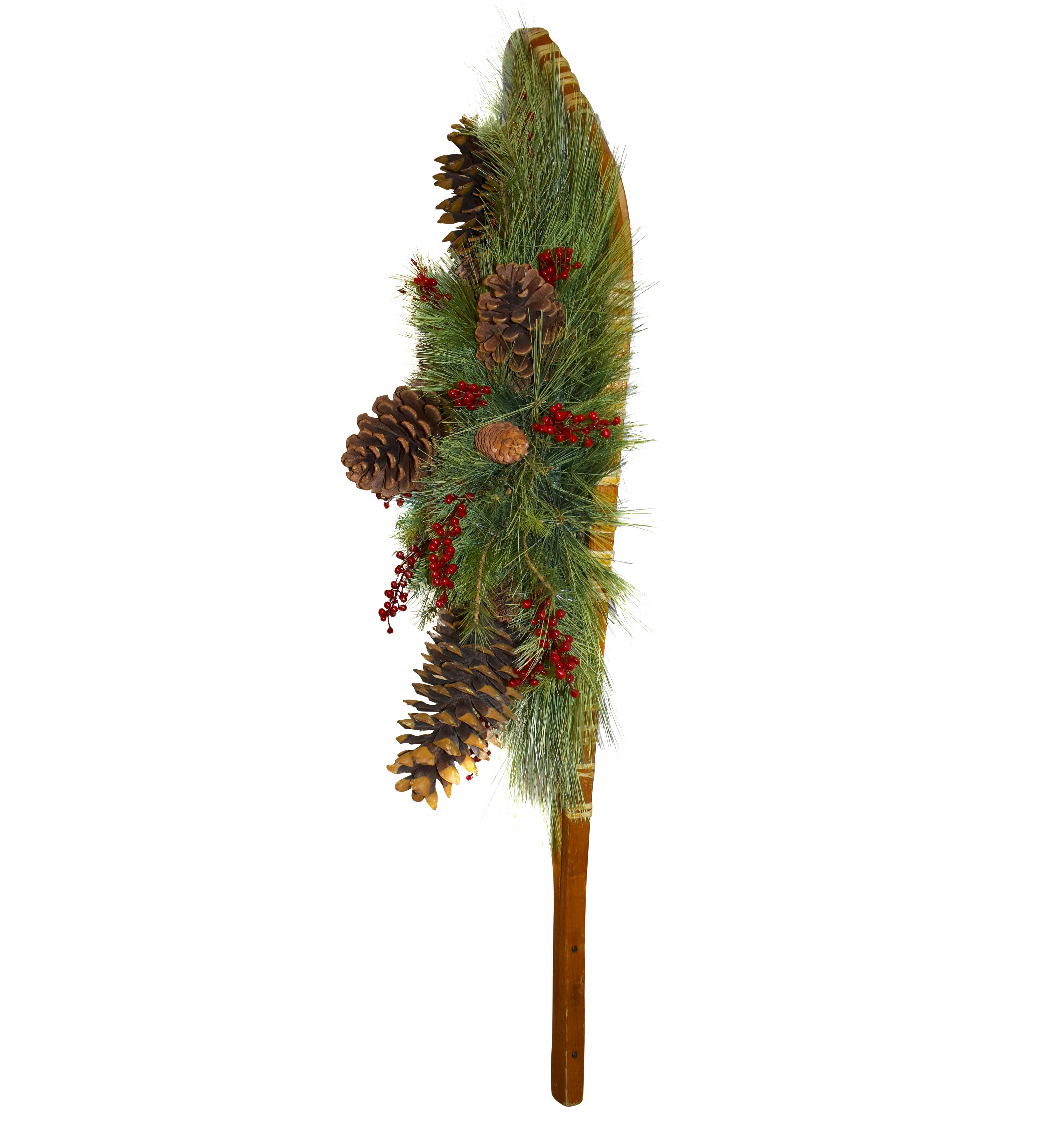 Snowshoe Arrangement with Pine and Red Berries