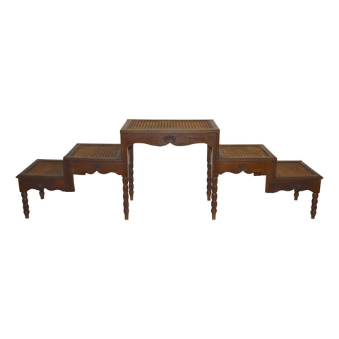 Étagère with Caned Glass Tops