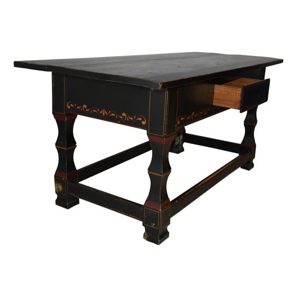 Black Painted Work Table - Ski Country Antiques & Home