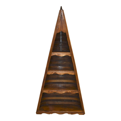 Wooden Canoe Bookshelf with Four Shelves