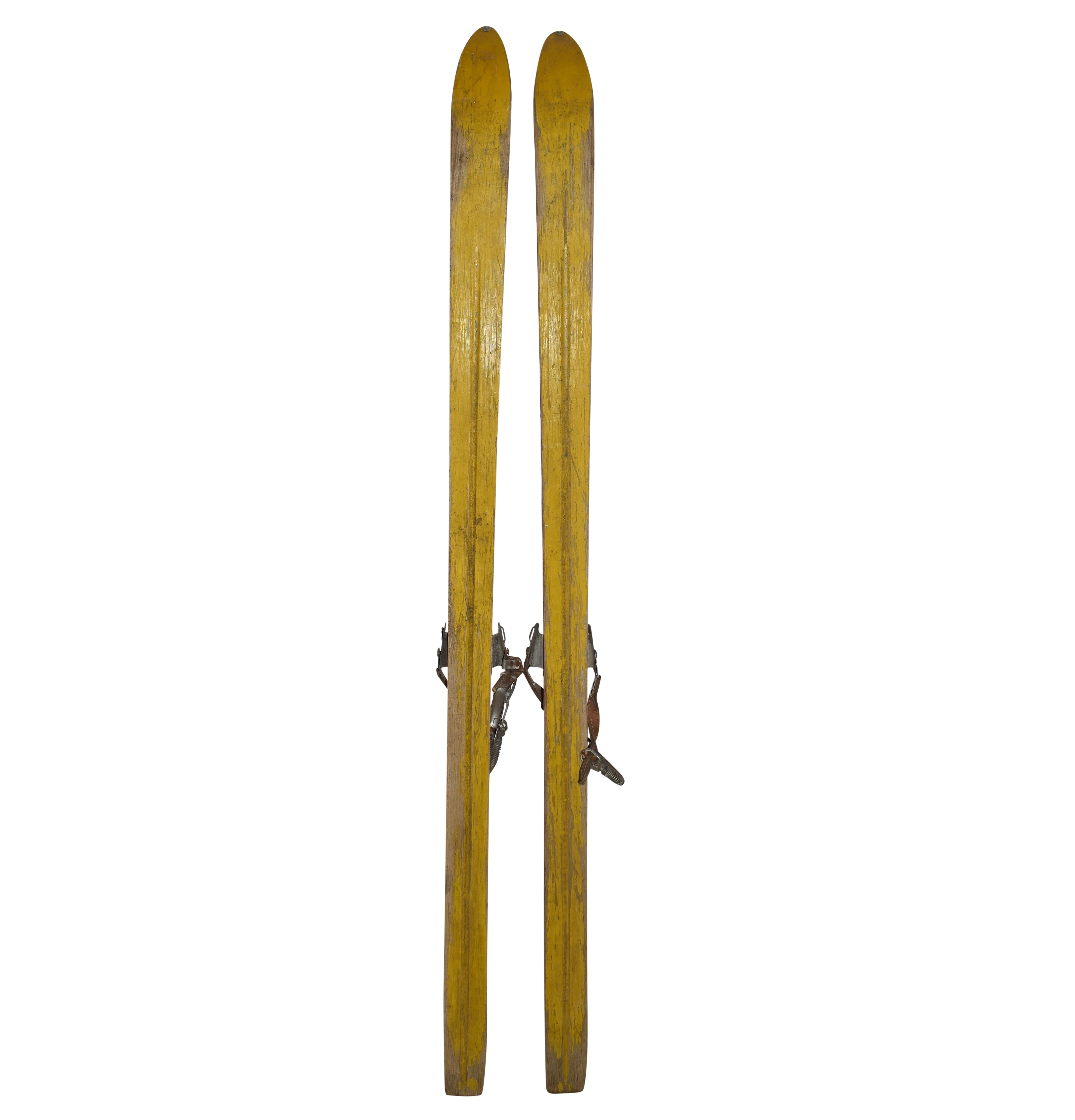 Red Czech Skis with Cable Bindings