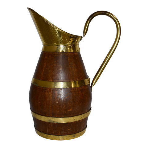 Oak and Brass Pitcher