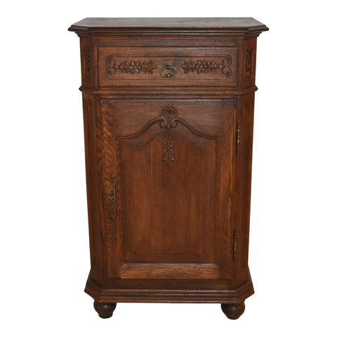 Petite Carved Oak Cabinet