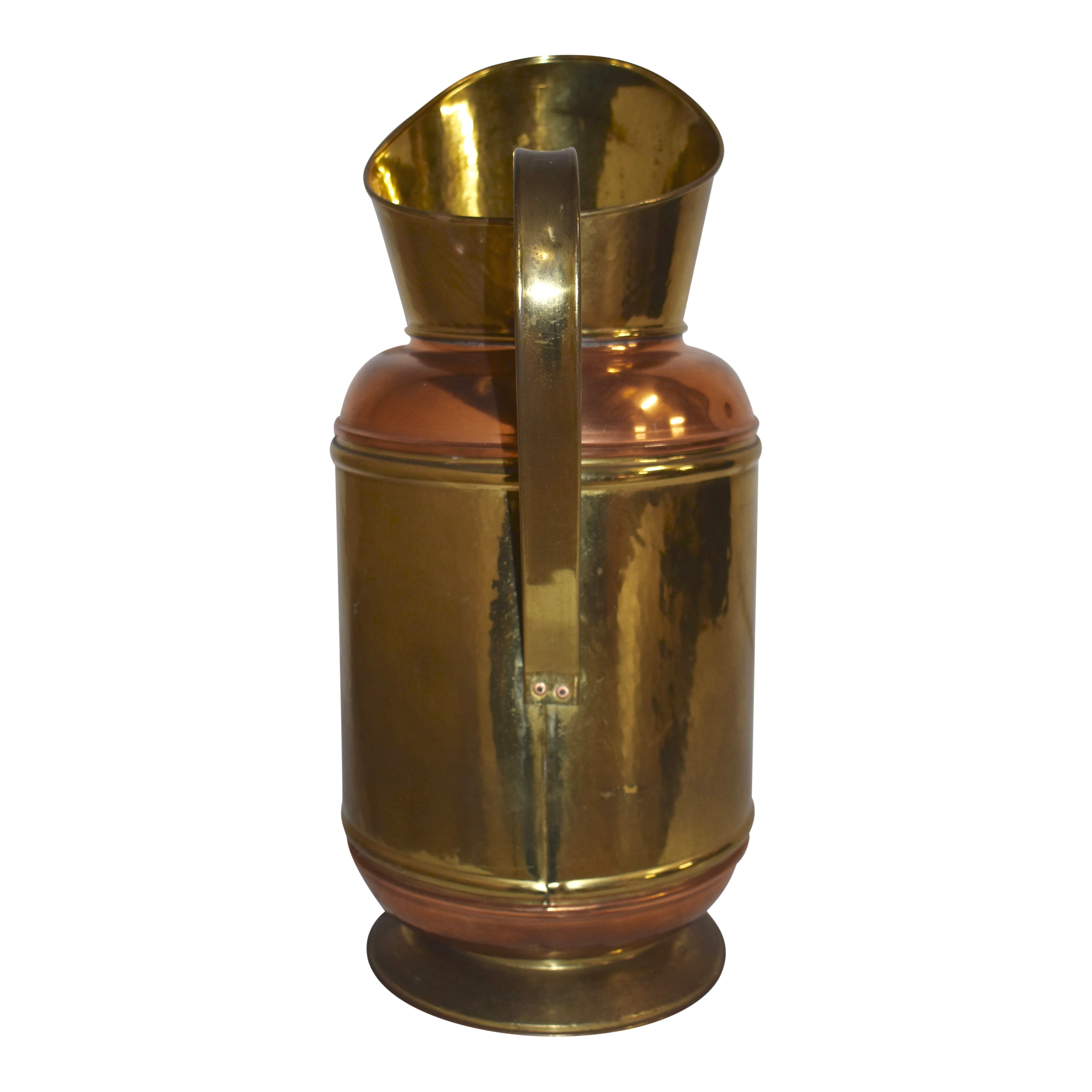 Copper and Brass Pitcher