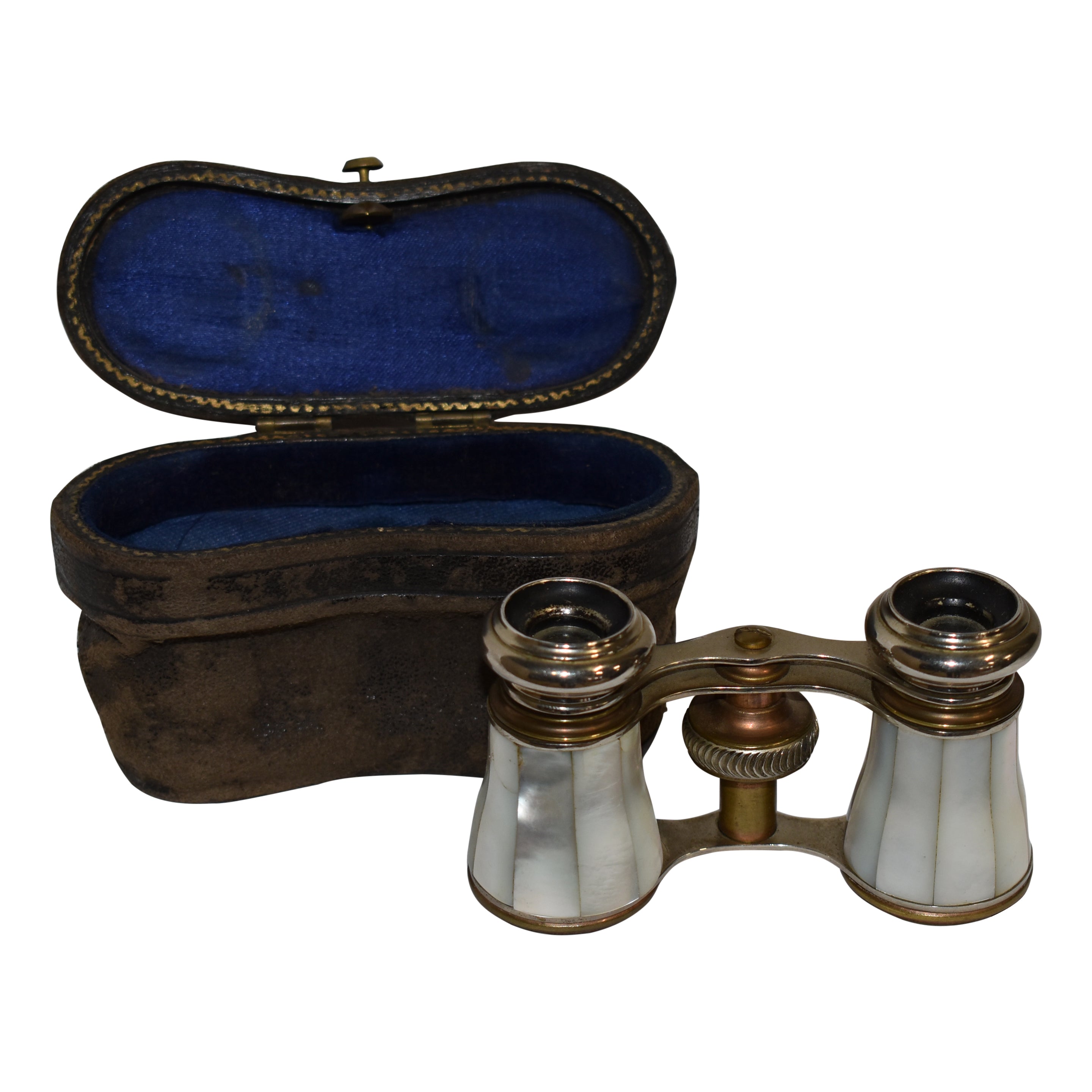 Mother of Pearl Opera Glasses with Leather Case