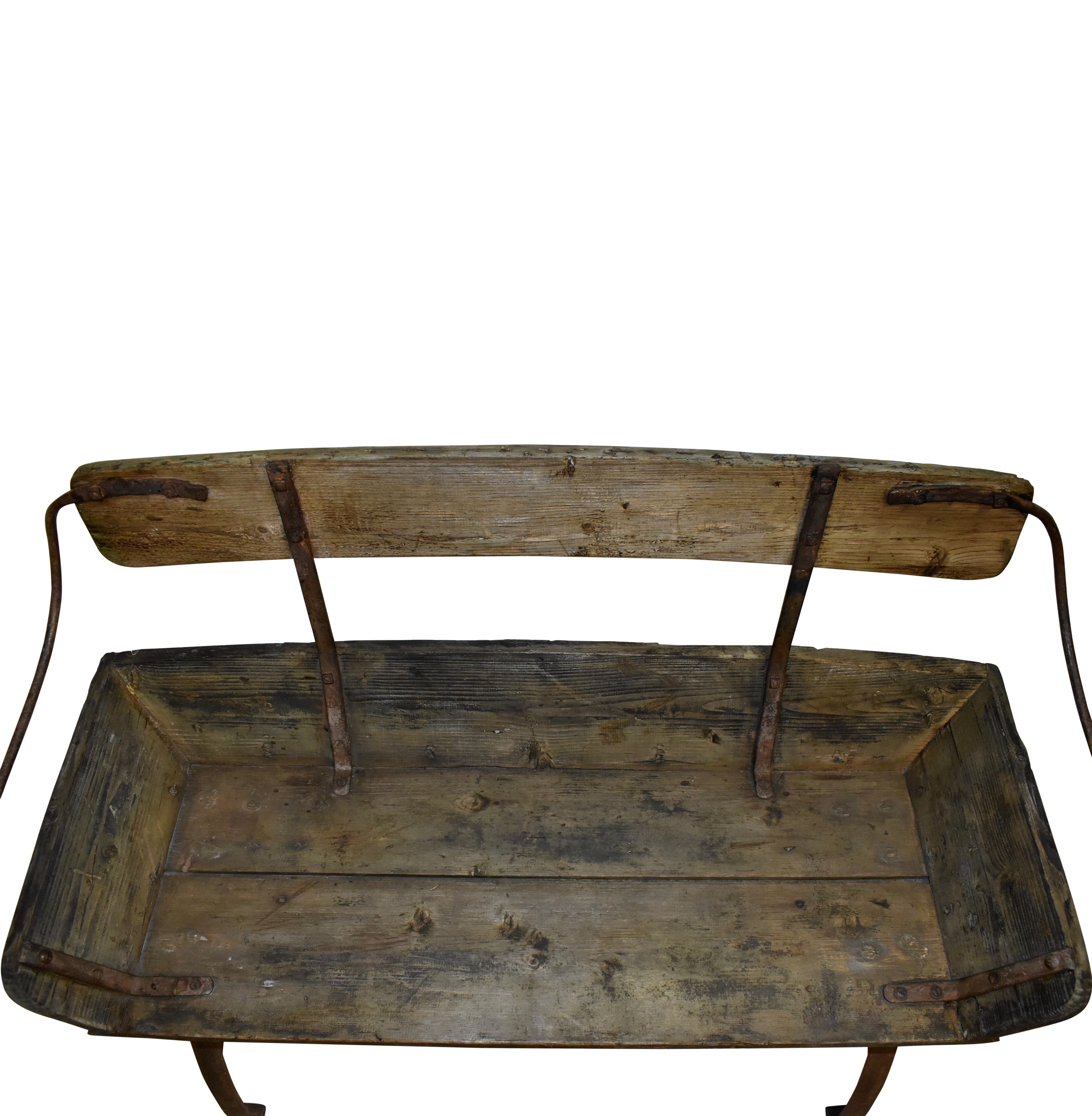 Buckboard Wagon Bench Seat with Steel Legs