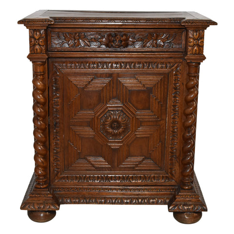 Short Carved Oak Cabinet