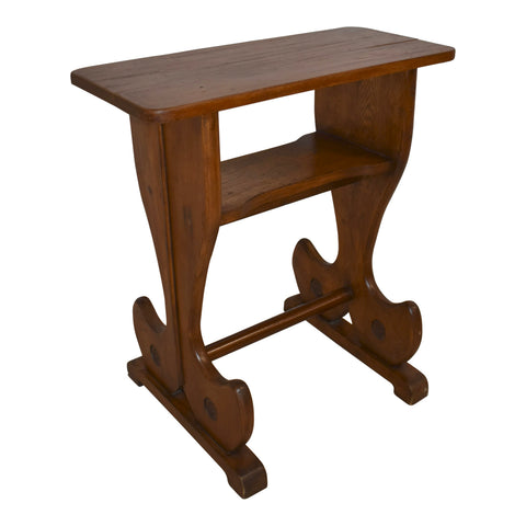 Oak Side Table with Lower Shelf