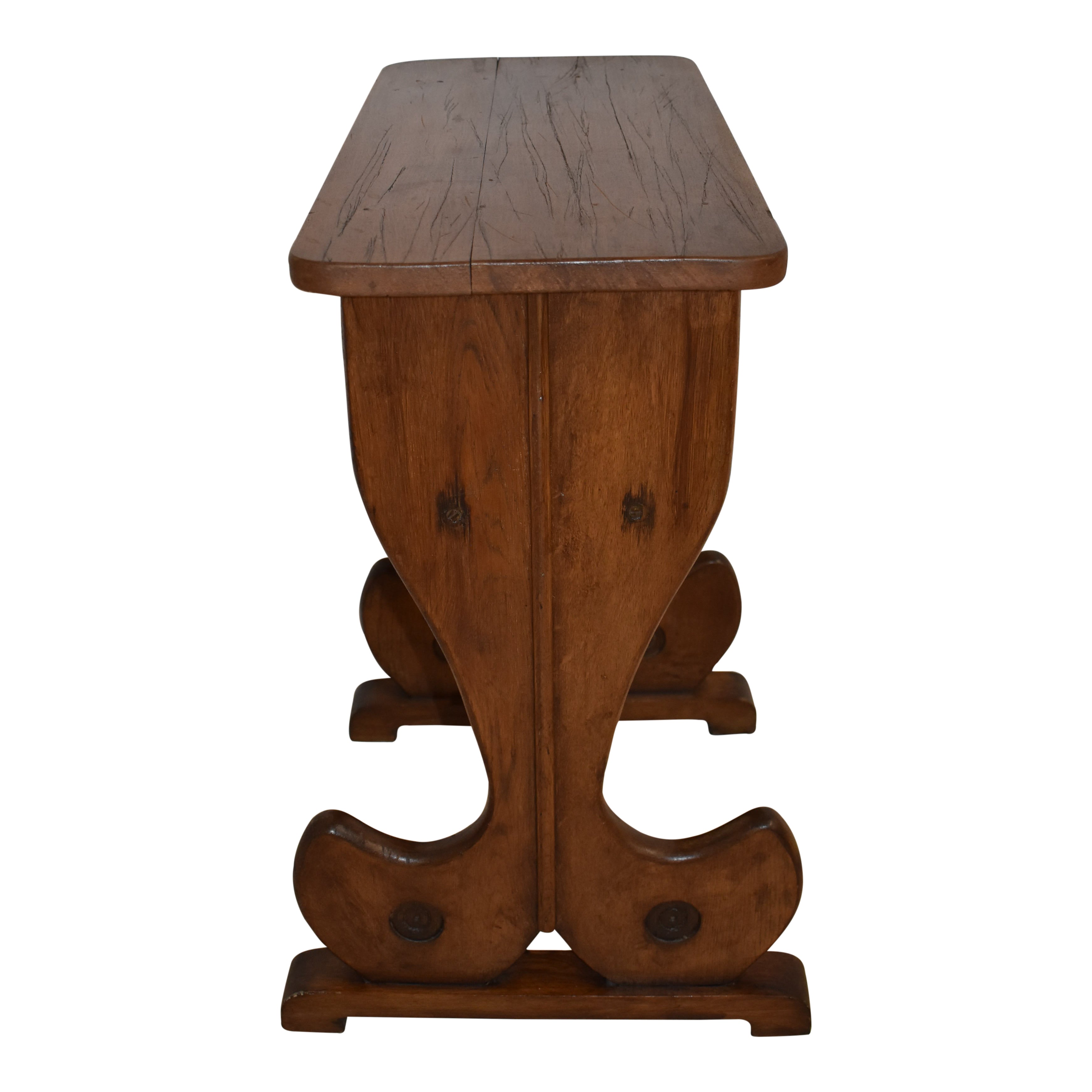 Oak Side Table with Lower Shelf