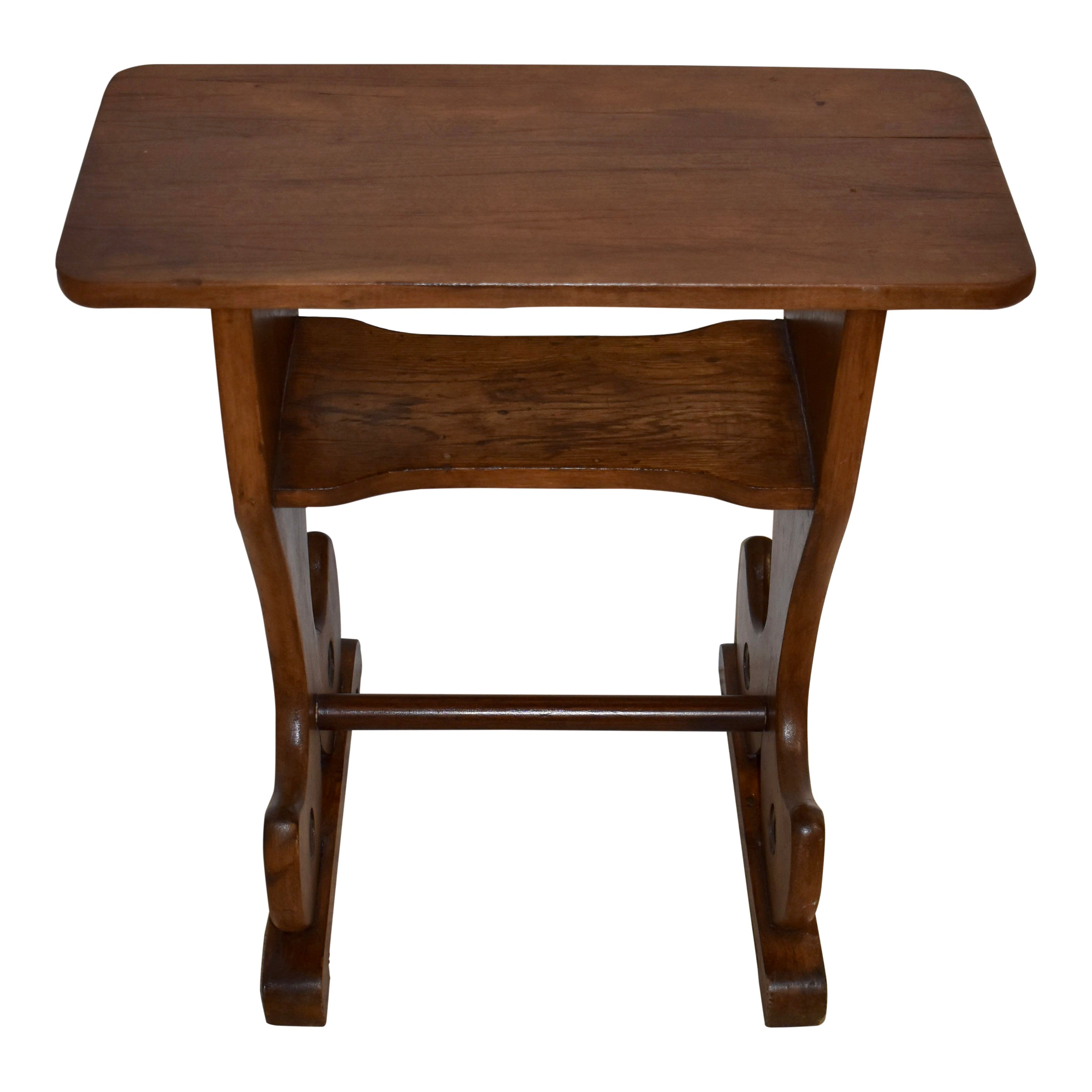 Oak Side Table with Lower Shelf