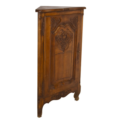 Petite Walnut Corner Cabinet