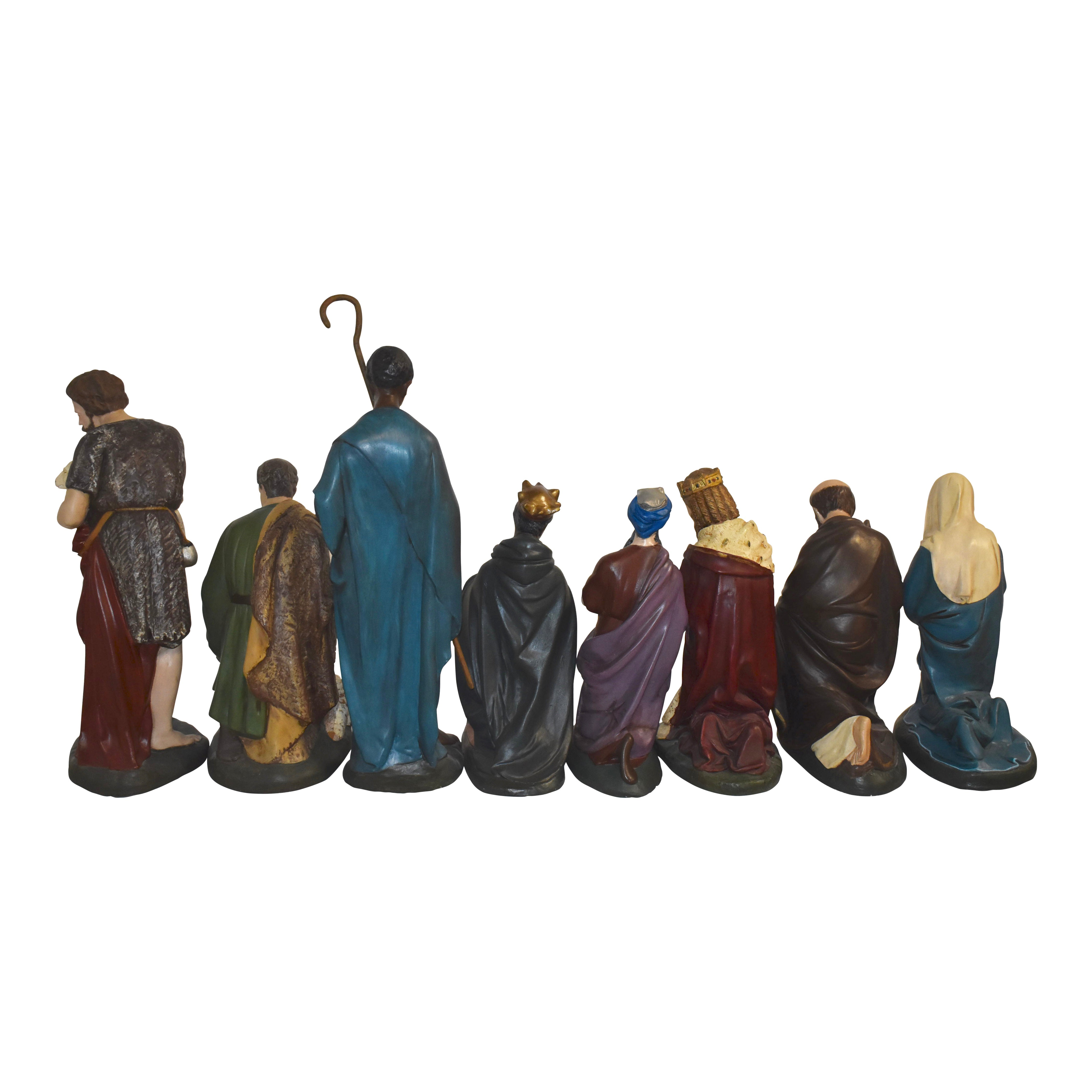 Hand-Painted Nativity, Set of 13 Figures