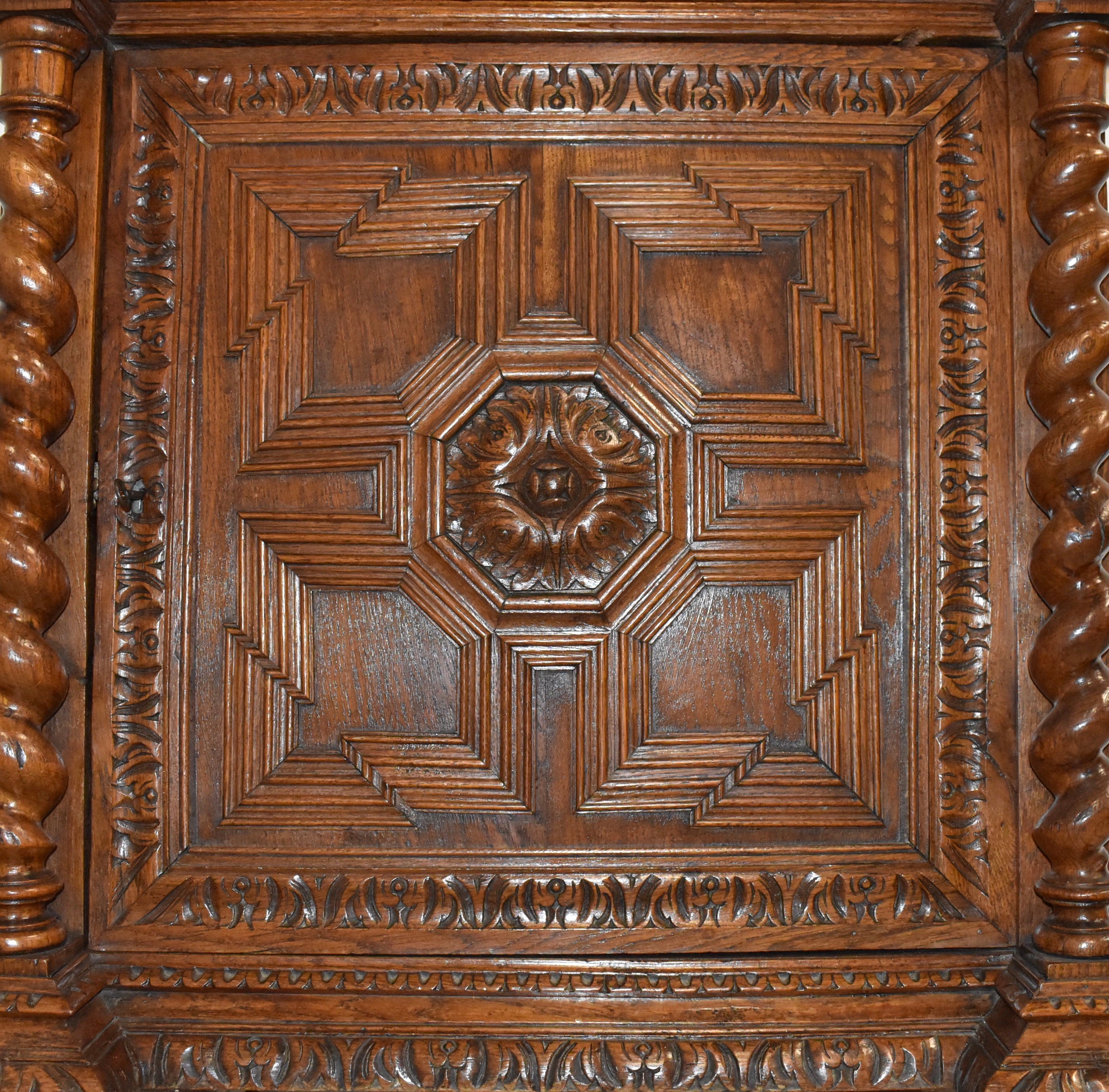 Short Carved Oak Cabinet