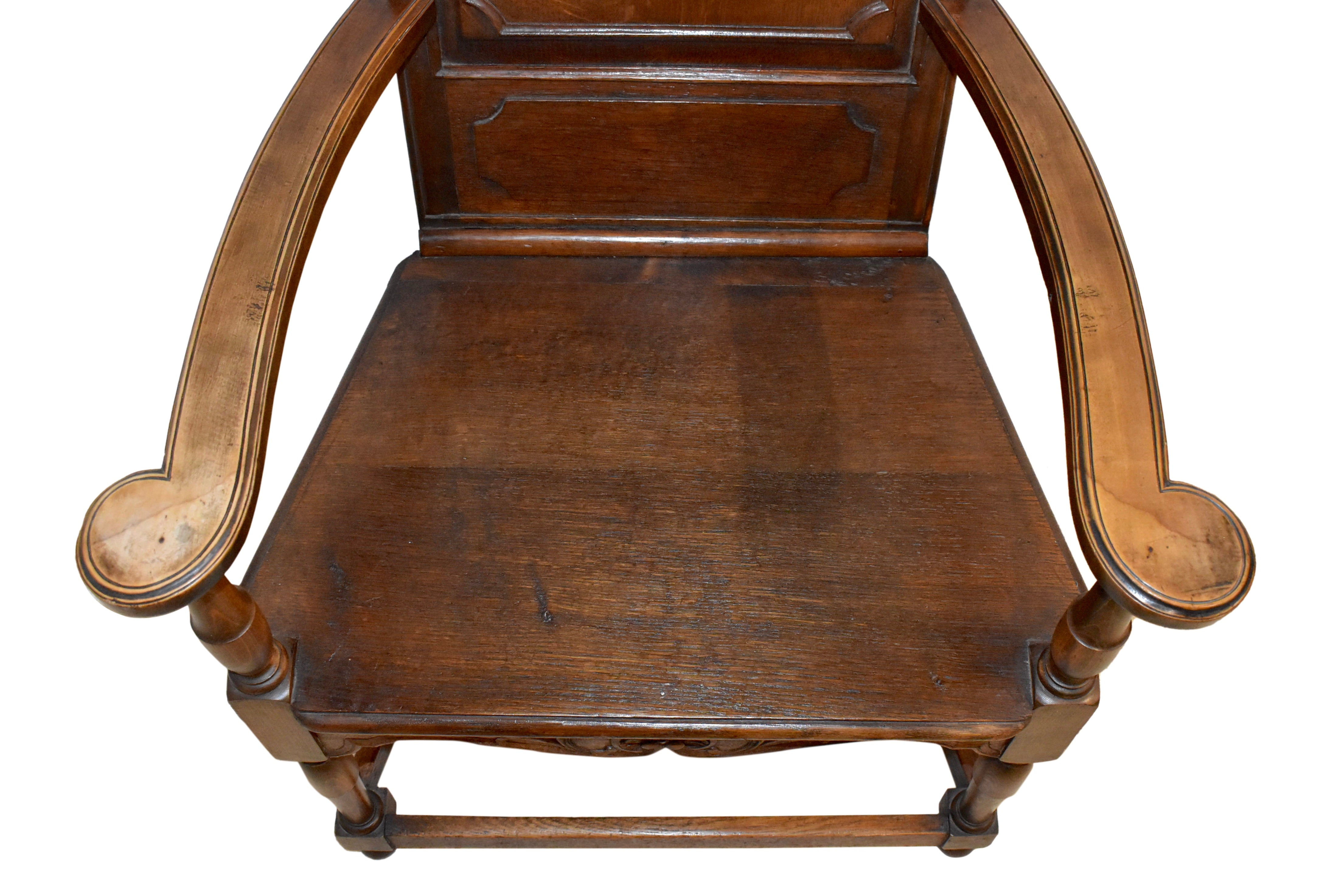Louis XV Carved Oak Armchair