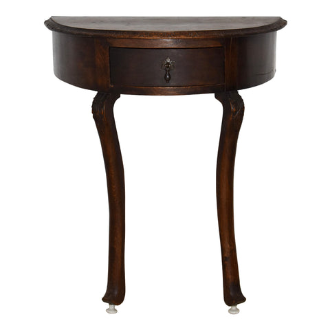 Rustic Crescent Demilune Wall Console Table