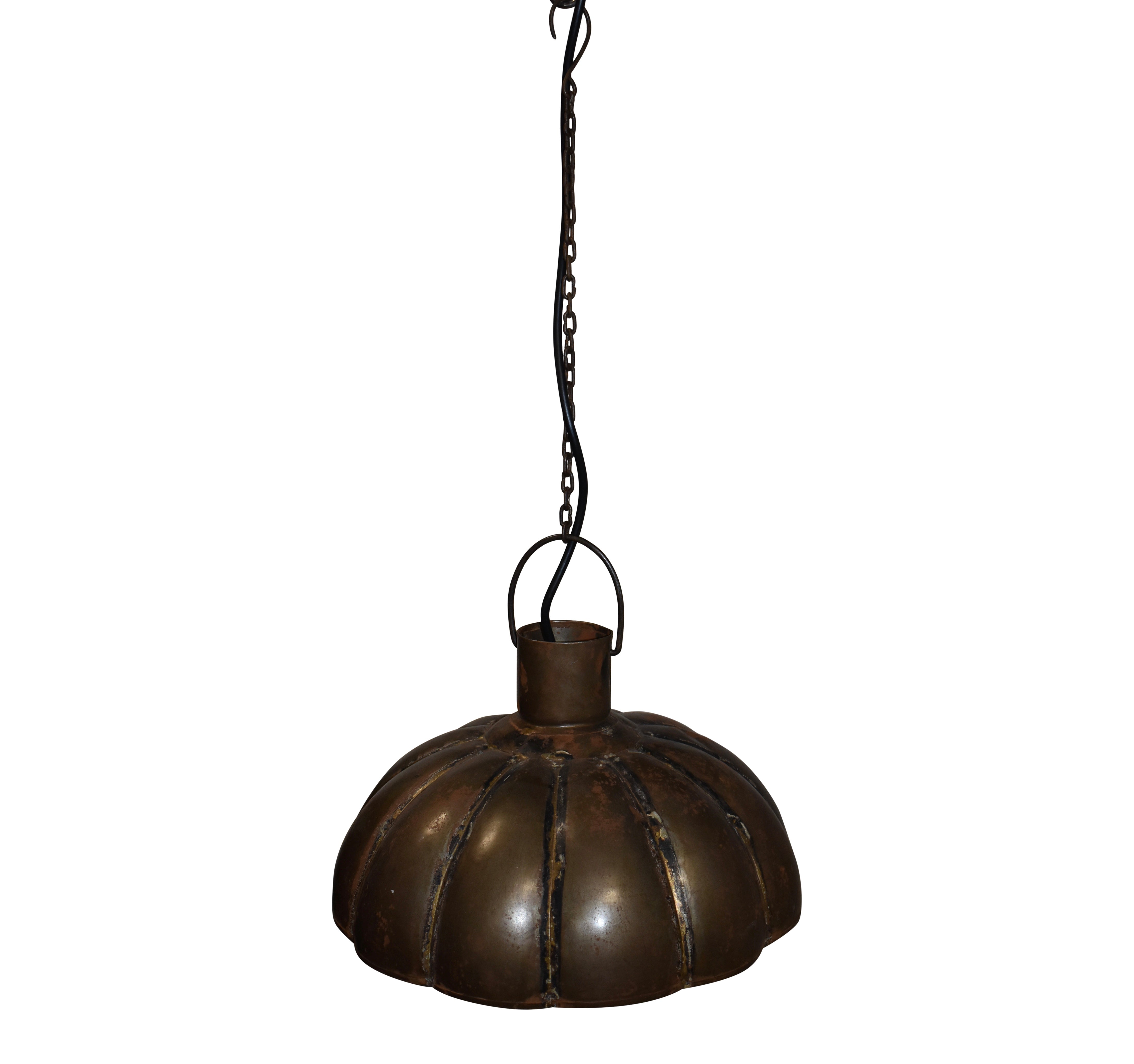 Industrial Fluted Metal Pendant Light Fixture (Small)