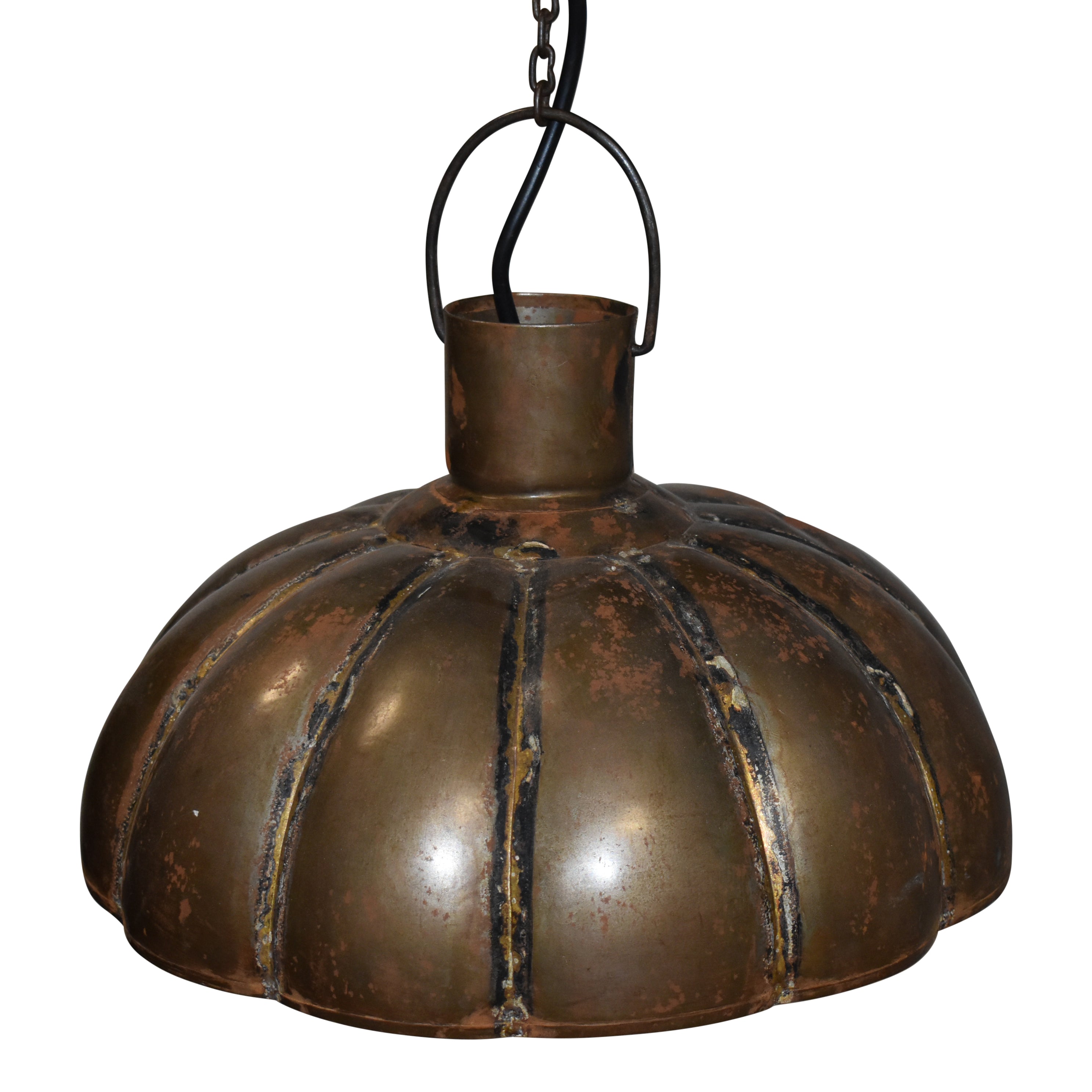 Industrial Fluted Metal Pendant Light Fixture (Small)