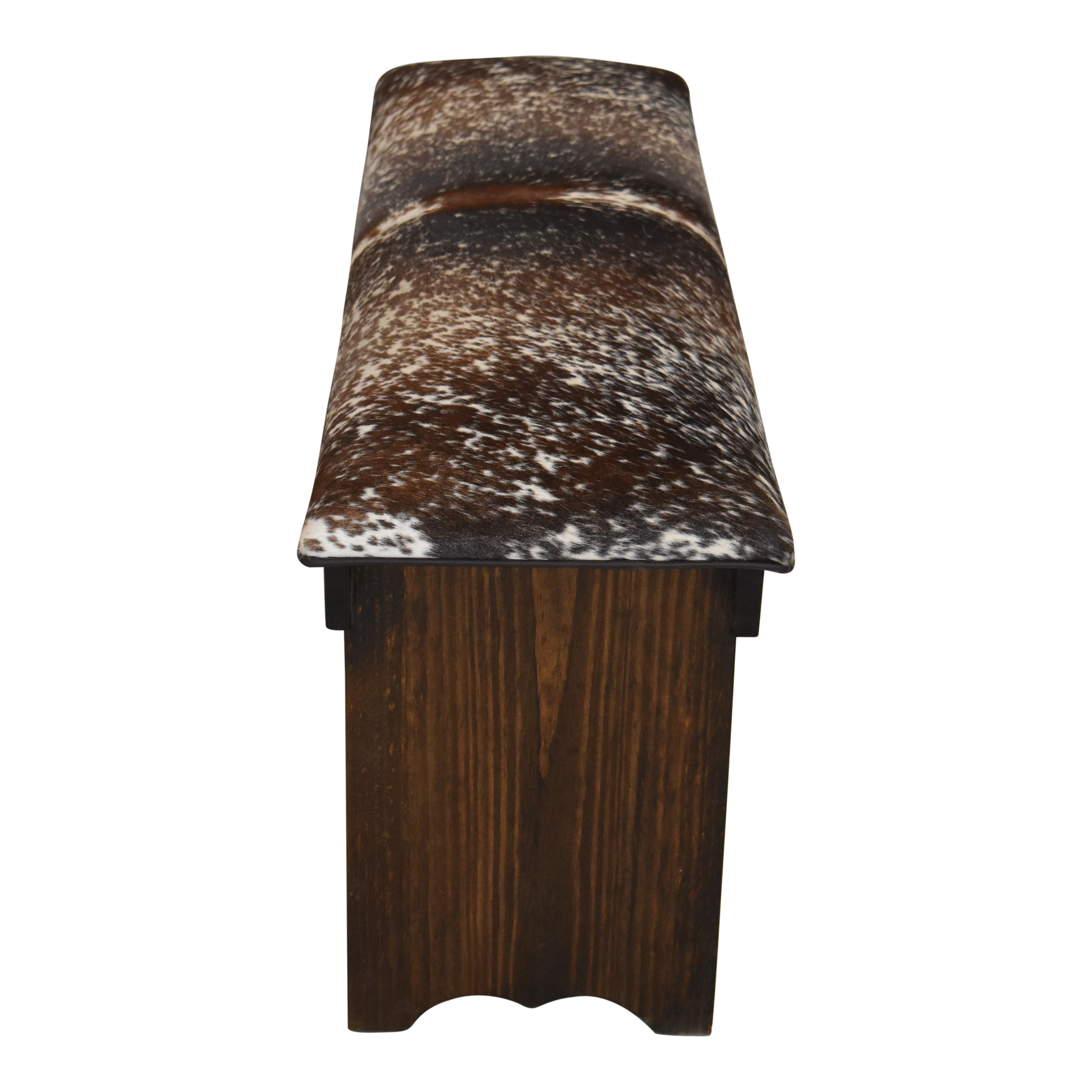 Cowhide Bench with Rail