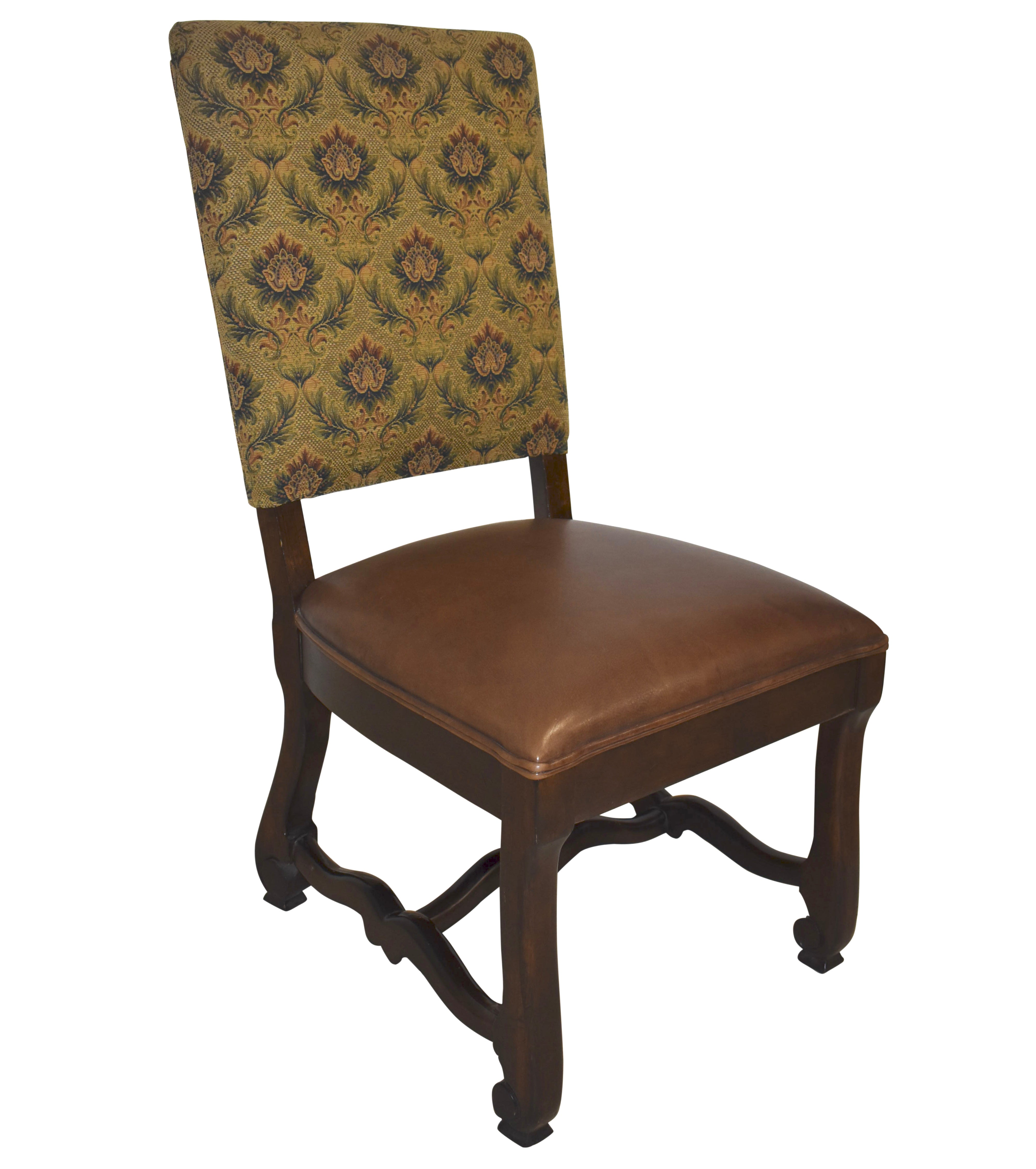 Walnut Upholstered High-Back Dining Chairs, Set of Eight