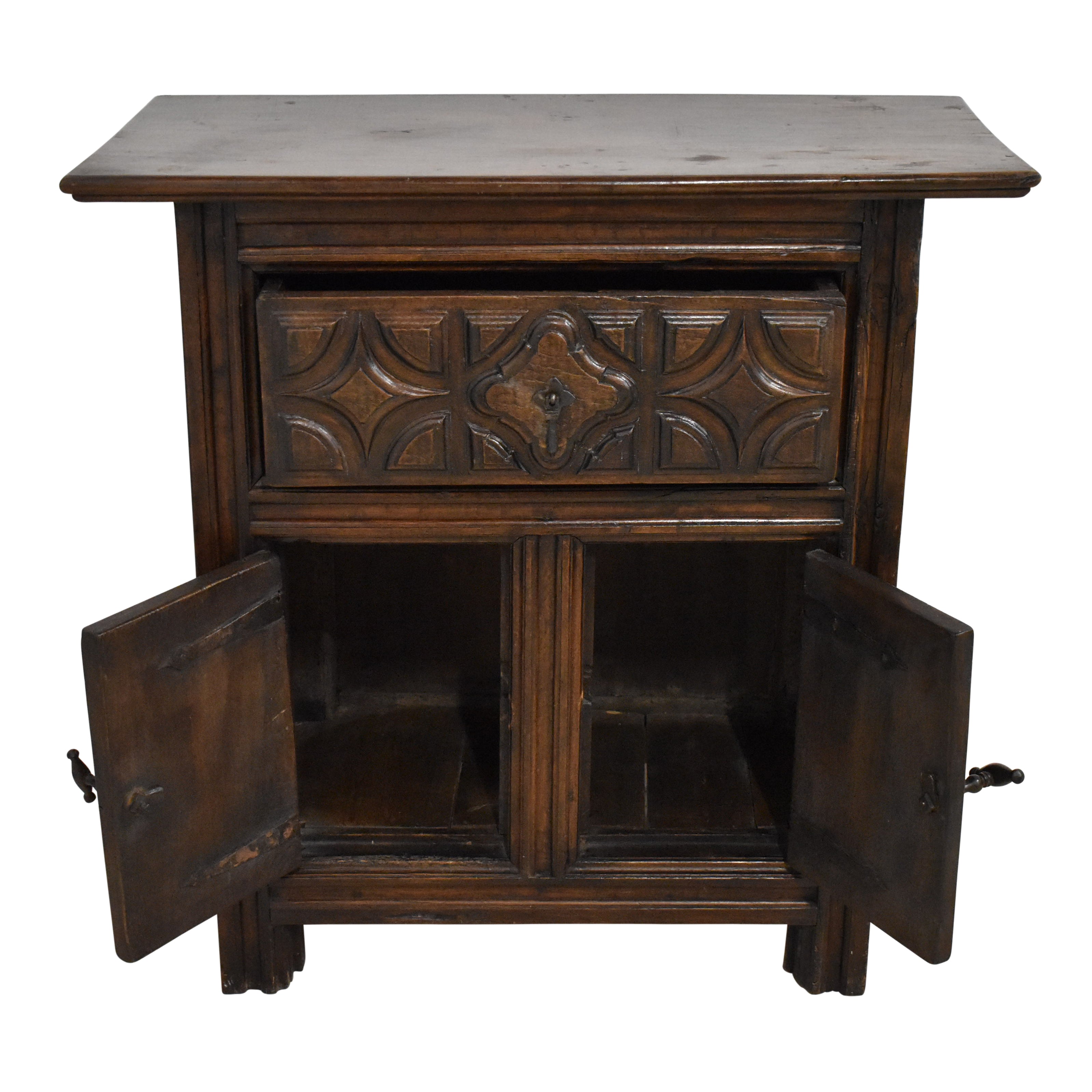 Carved Neo-Gothic Oak Cabinet