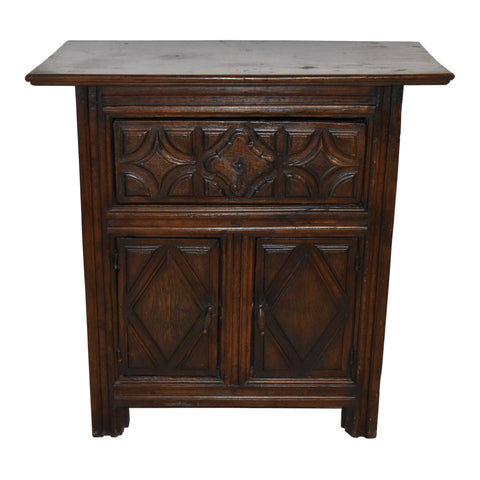 Carved Neo-Gothic Oak Cabinet
