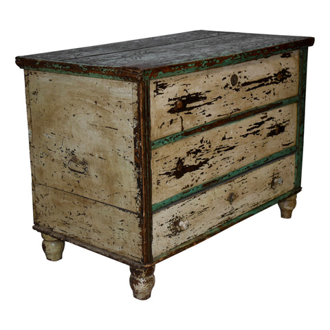 Painted Hope Chest with Lower Drawer