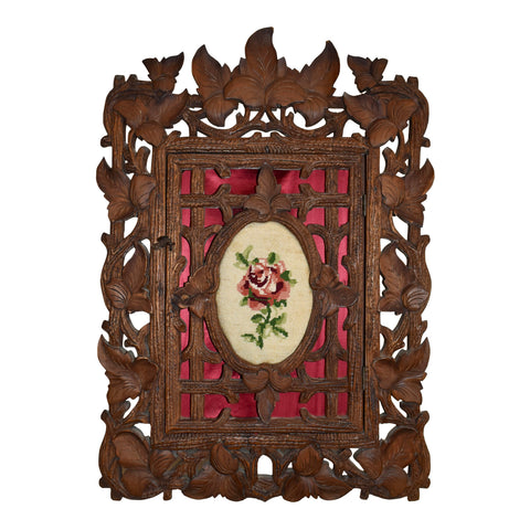 Carved Black Forest Wall-Mounted Key Cabinet