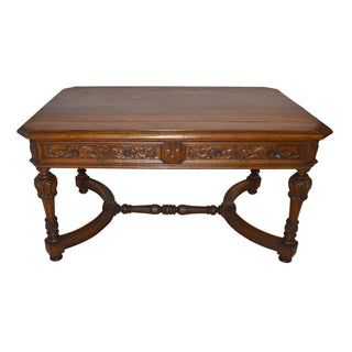 Carved Oak Writing Table