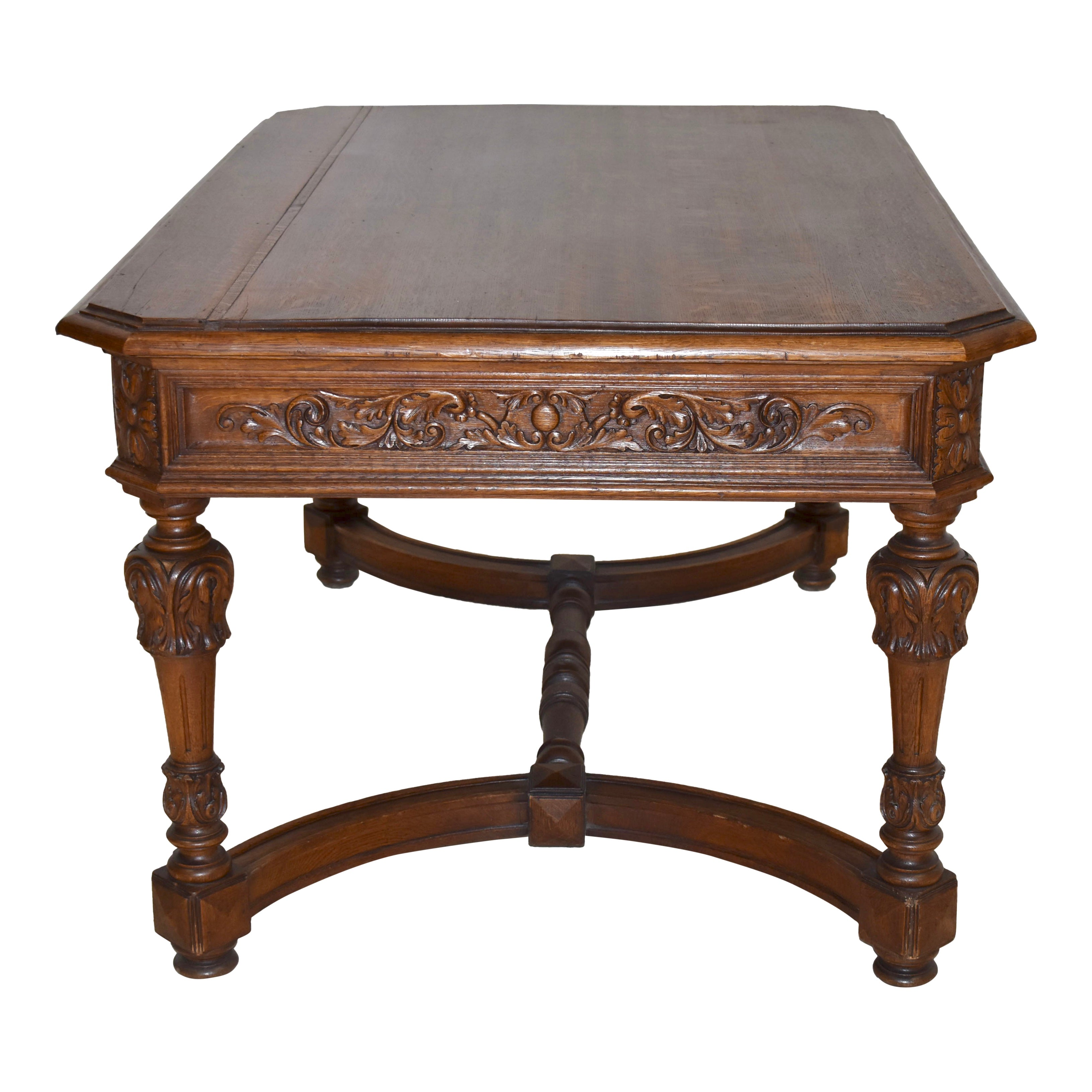 Carved Oak Writing Table