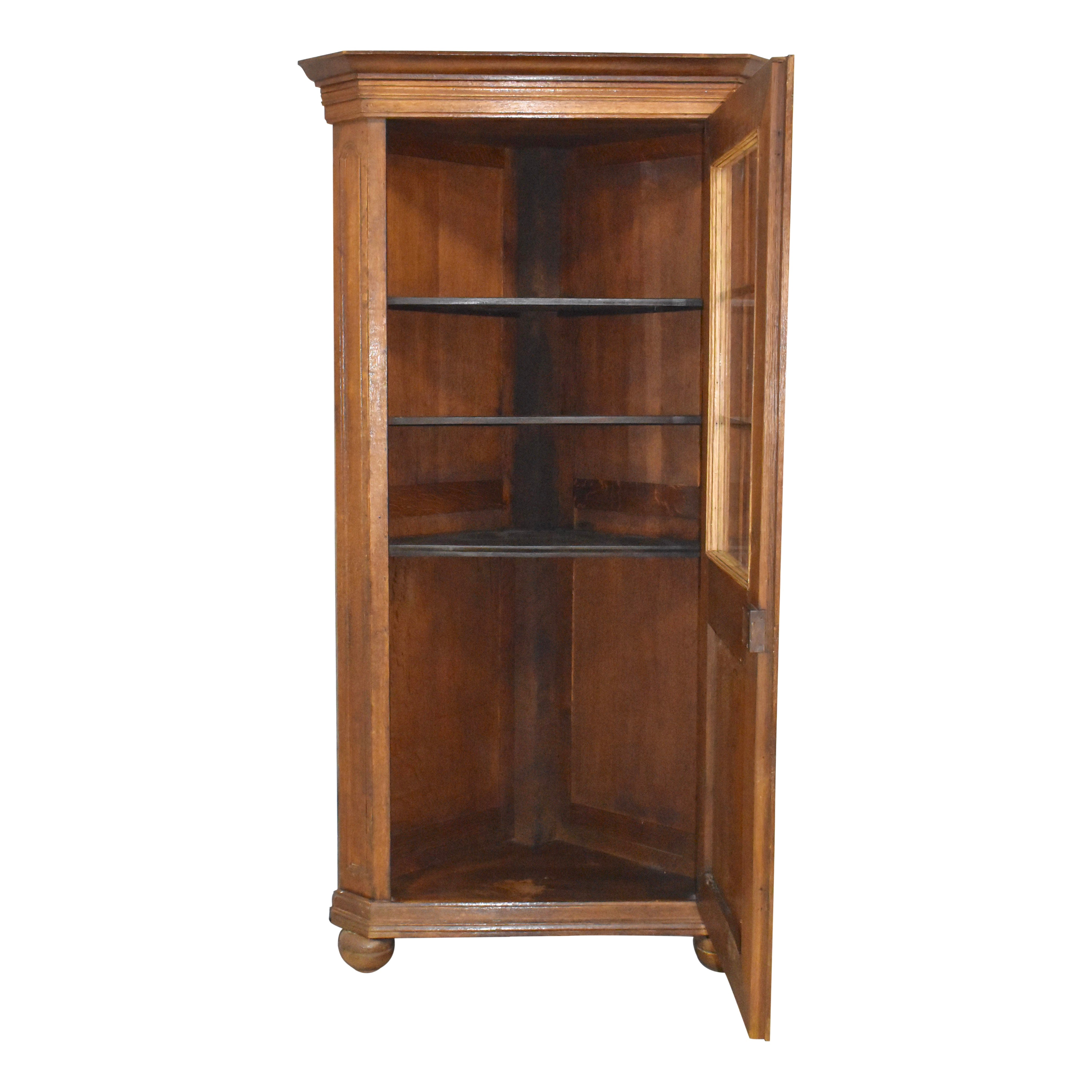 Oak Corner Cabinet with One Door