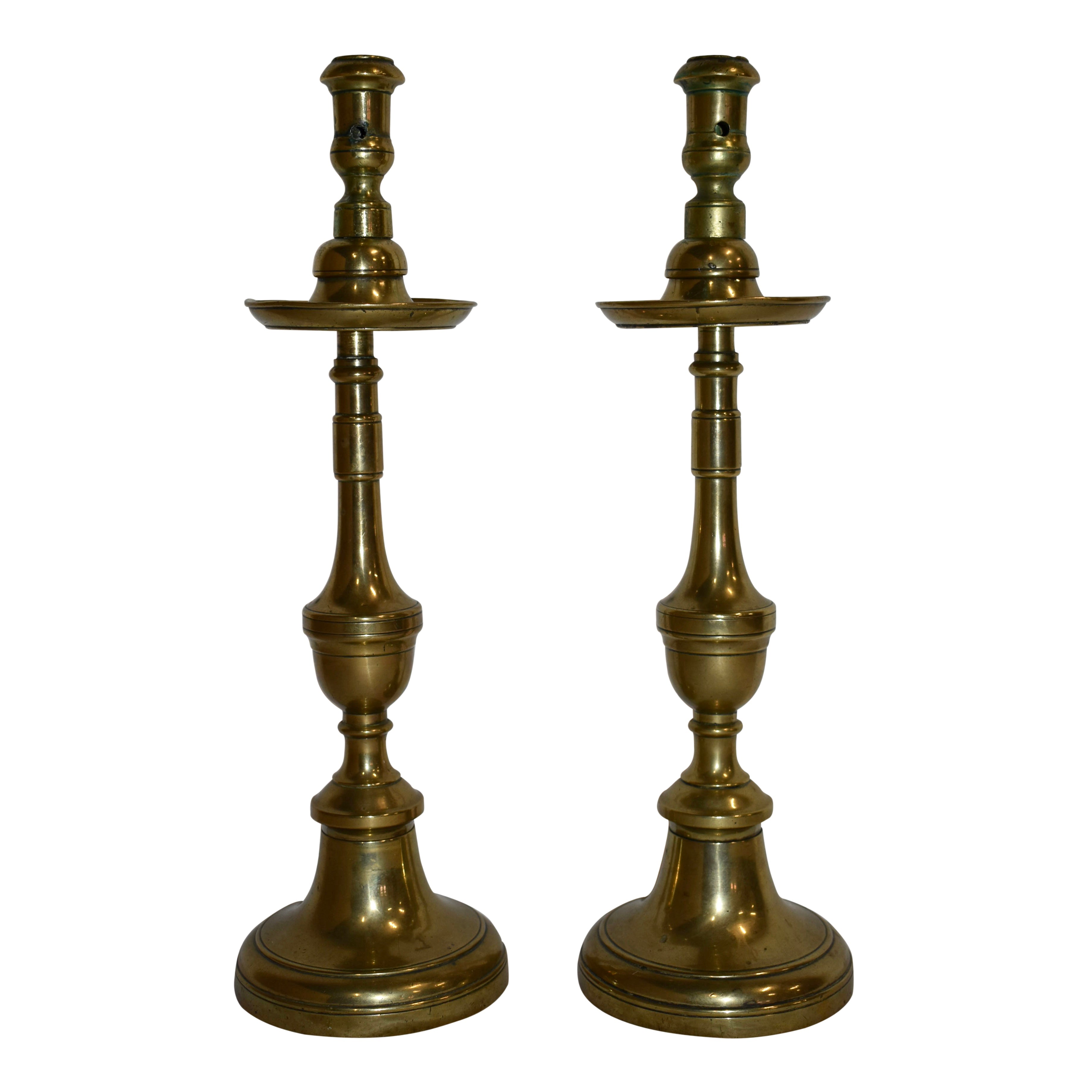 Bronze Candlesticks, Set of Two
