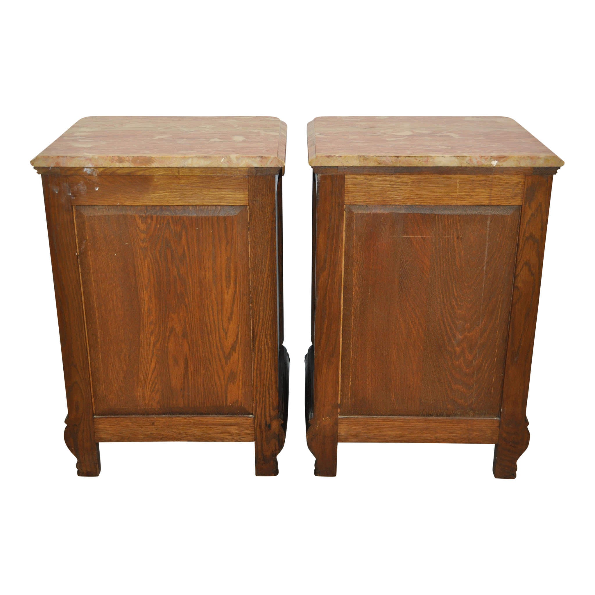 Louis XV Nightstands with Marble Tops Set of Two